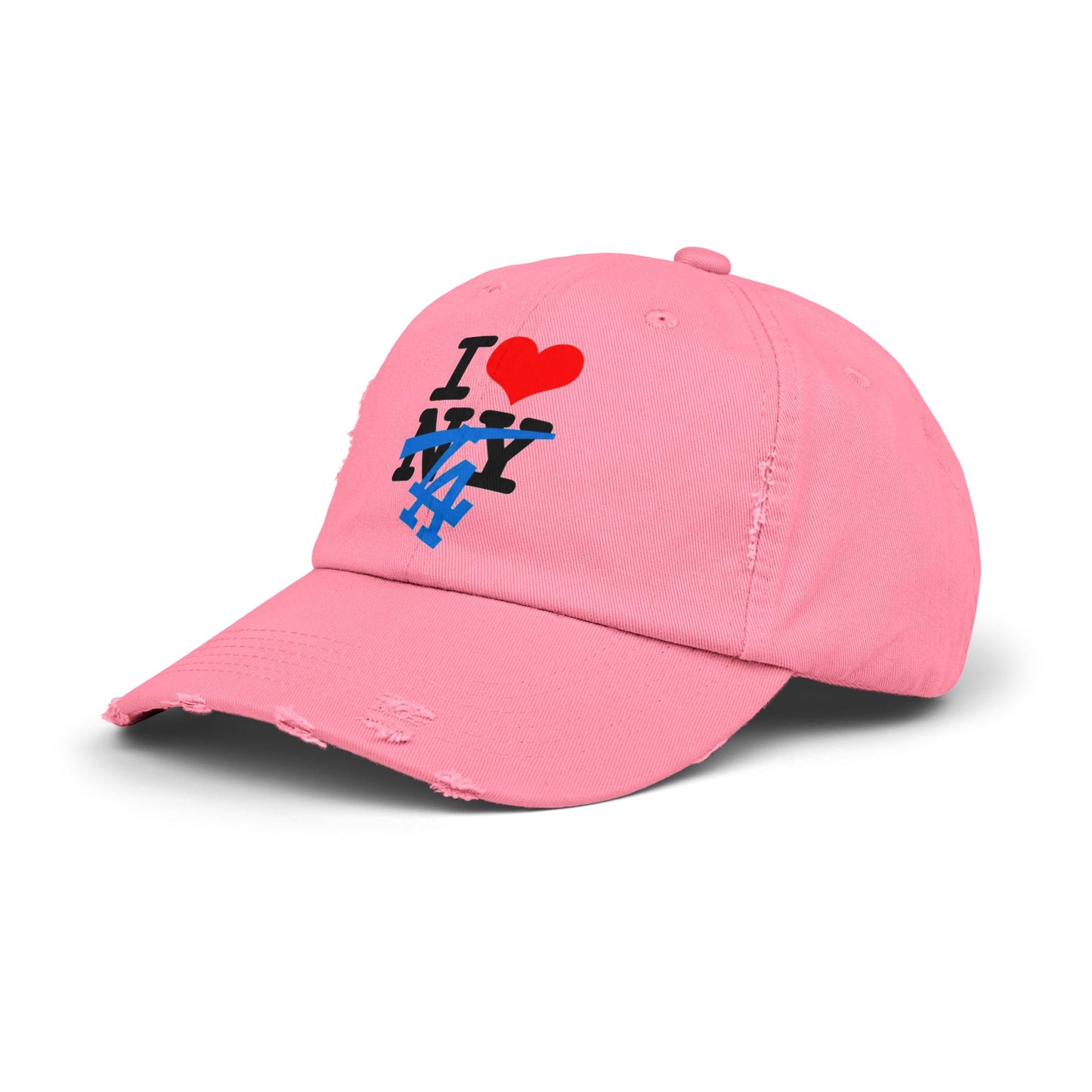I Love Los Angeles NOT New York Crossout Distressed Dad Hat Cap | Dodger World Series Champ 4 Colors - seen on celebs