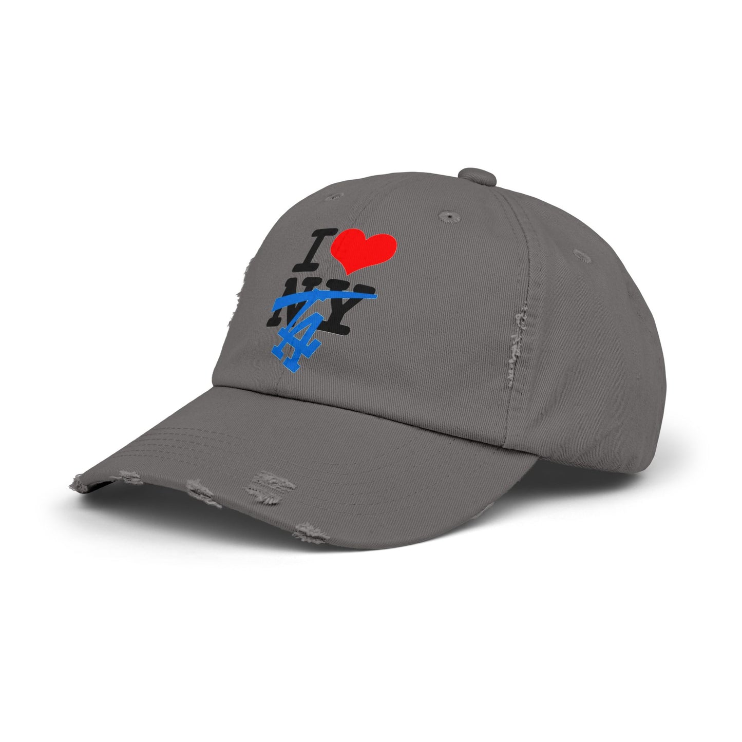 I Love Los Angeles NOT New York Crossout Distressed Dad Hat Cap | Dodger World Series Champ 4 Colors - seen on celebs