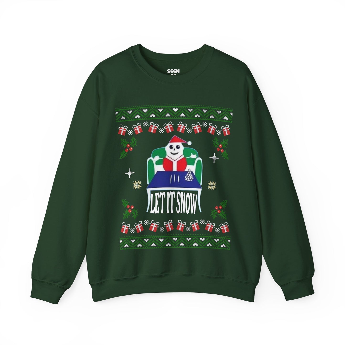 Banned Let It Snow Santa Mart Ugly Christmas Sweatshirt | Funny Viral Sweaters | 4 Colors - seen on celebs