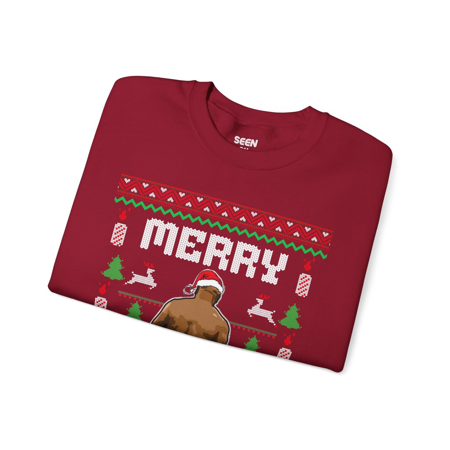 Merry Chrithmith Mike Tyson Ugly Christmas Sweater | Funny Boxing Butt 3 Colors - seen on celebs