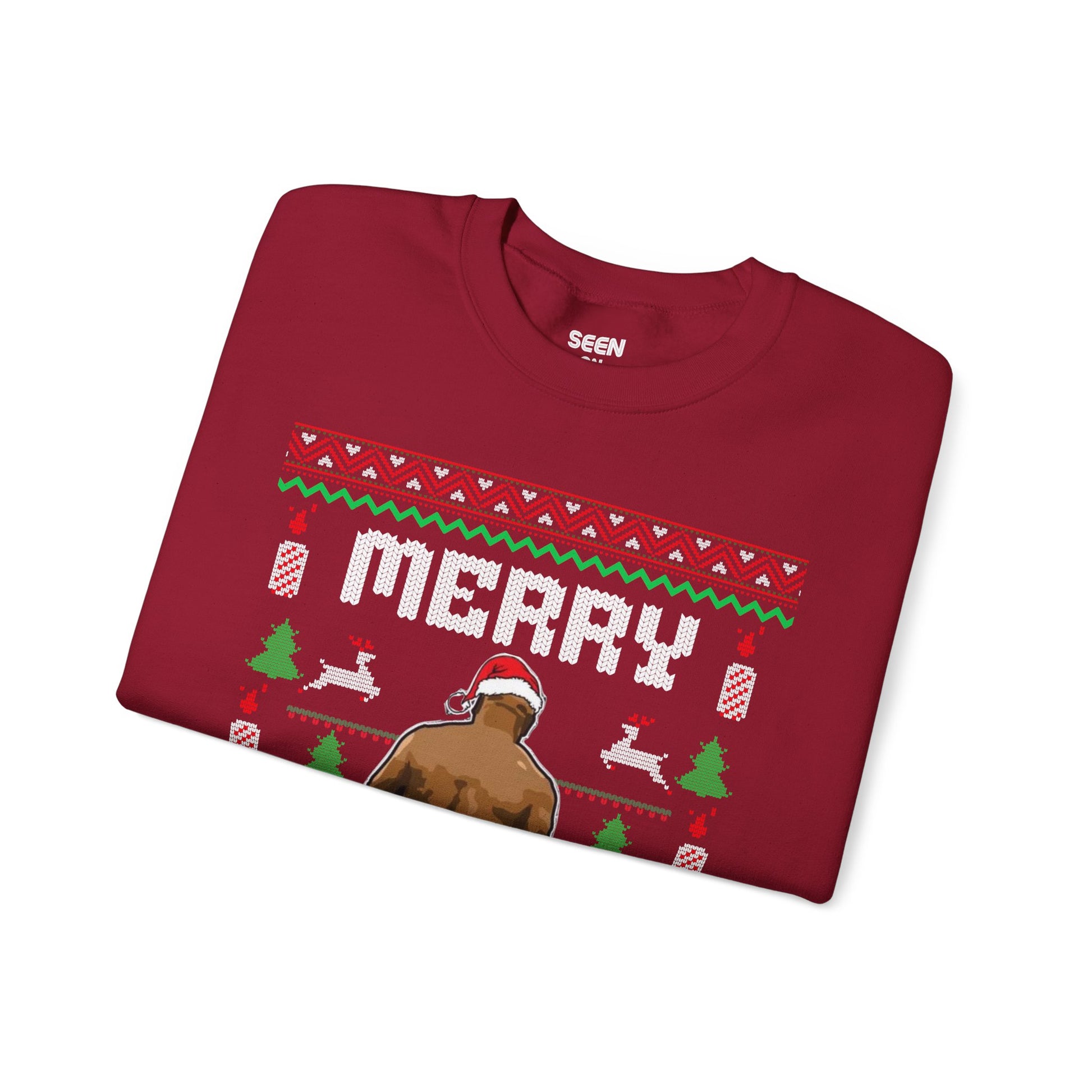 Merry Chrithmith Mike Tyson Ugly Christmas Sweater | Funny Boxing Butt 3 Colors - seen on celebs