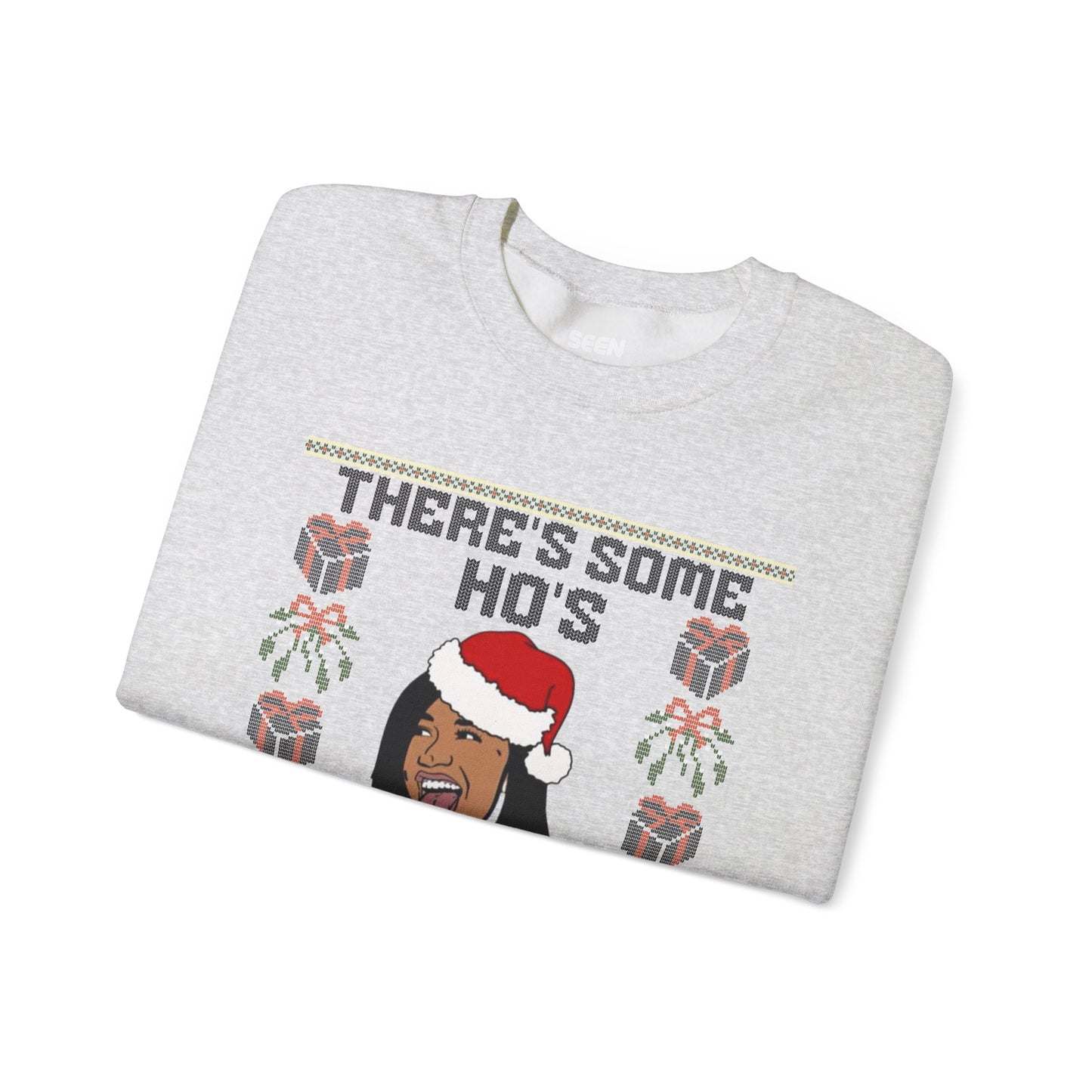 There's Some Ho's In This House Cardi Hip Hop Ugly Christmas Sweatshirt | Funny | 3 Colors - seen on celebs