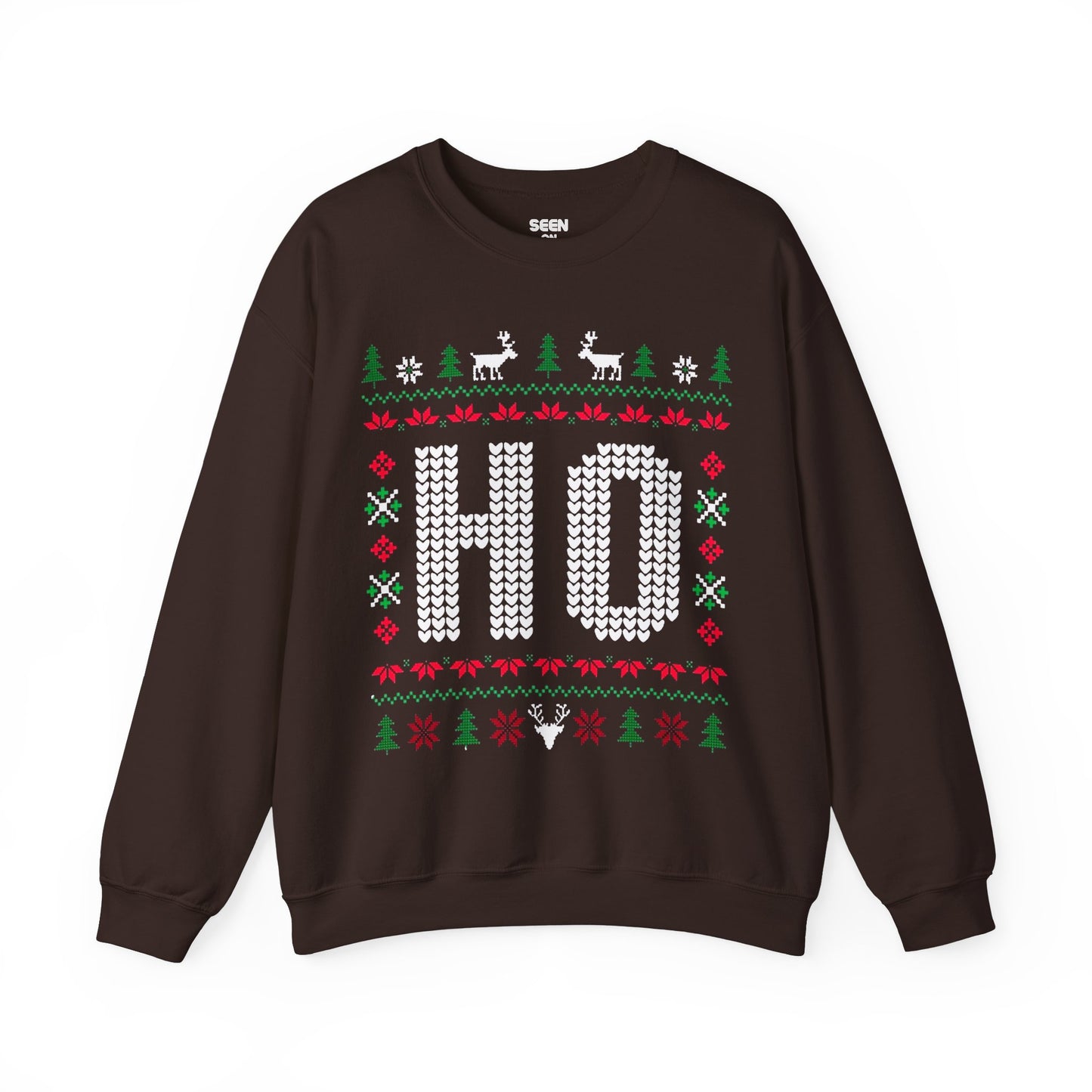 Ho Ugly Christmas Sweater | Comfy Couples Matching Crewneck Sweatshirt | Funny Xmas Santa Related | 4 Colors - seen on celebs