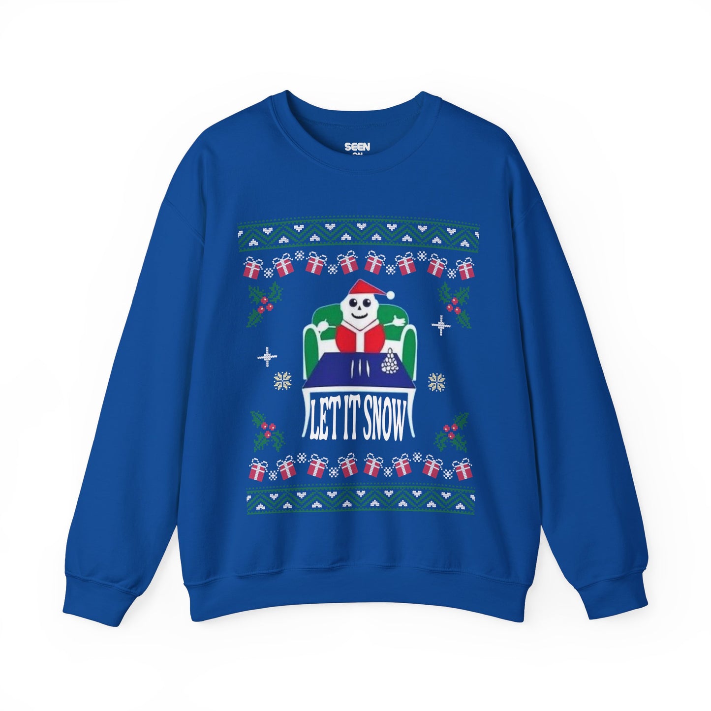 Banned Let It Snow Santa Mart Ugly Christmas Sweatshirt | Funny Viral Sweaters | 4 Colors - seen on celebs