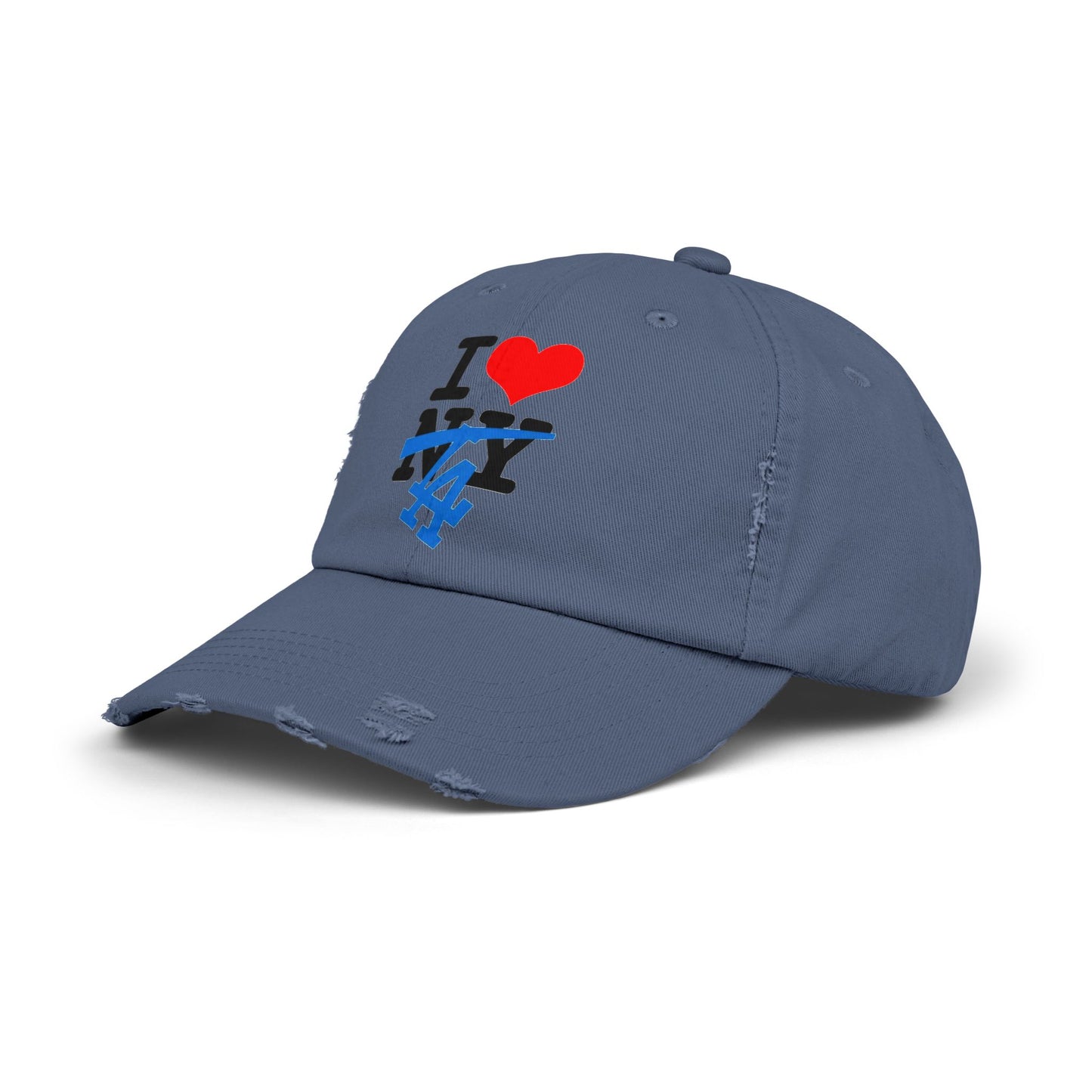 I Love Los Angeles NOT New York Crossout Distressed Dad Hat Cap | Dodger World Series Champ 4 Colors - seen on celebs