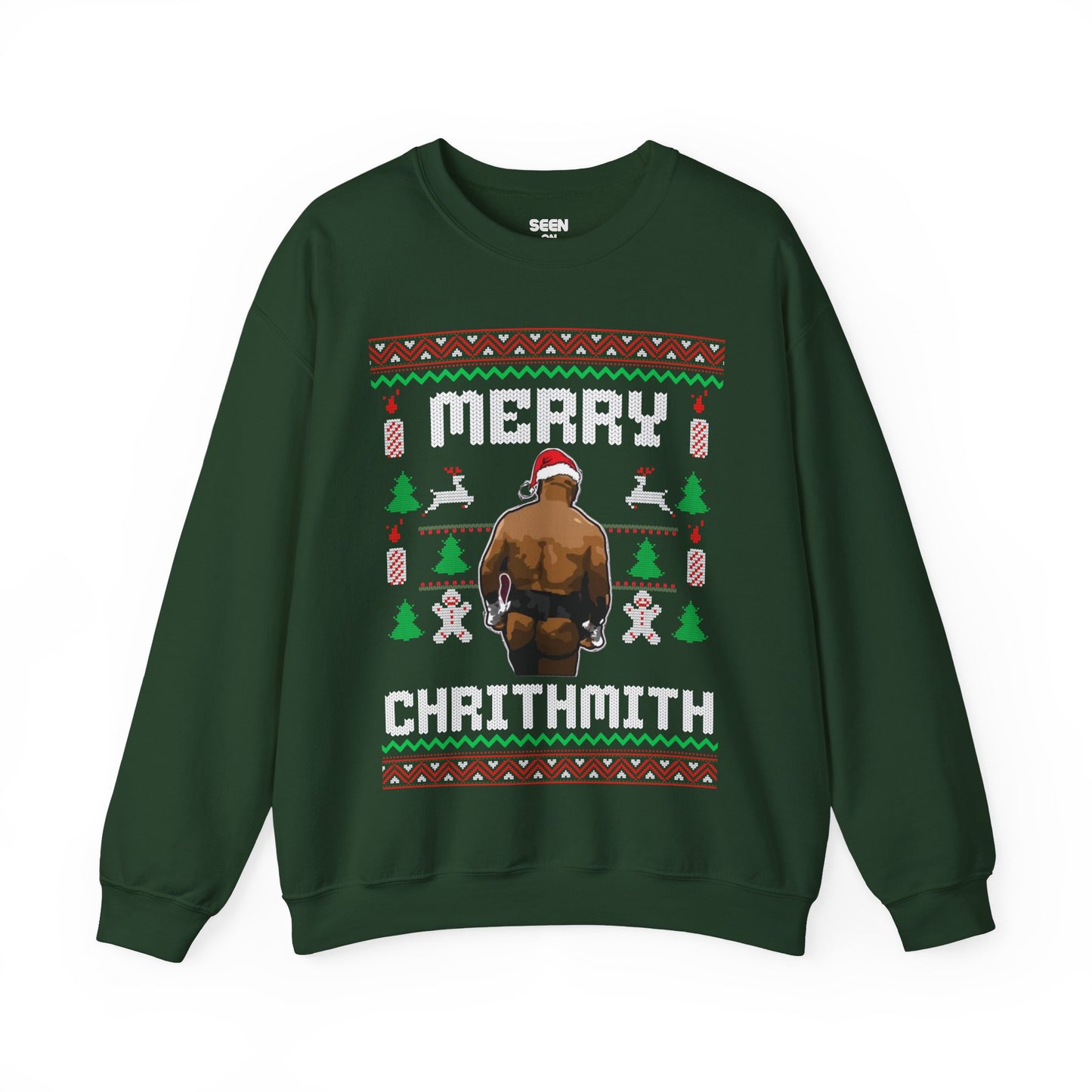 Merry Chrithmith Mike Tyson Ugly Christmas Sweater | Funny Boxing Butt 3 Colors - seen on celebs