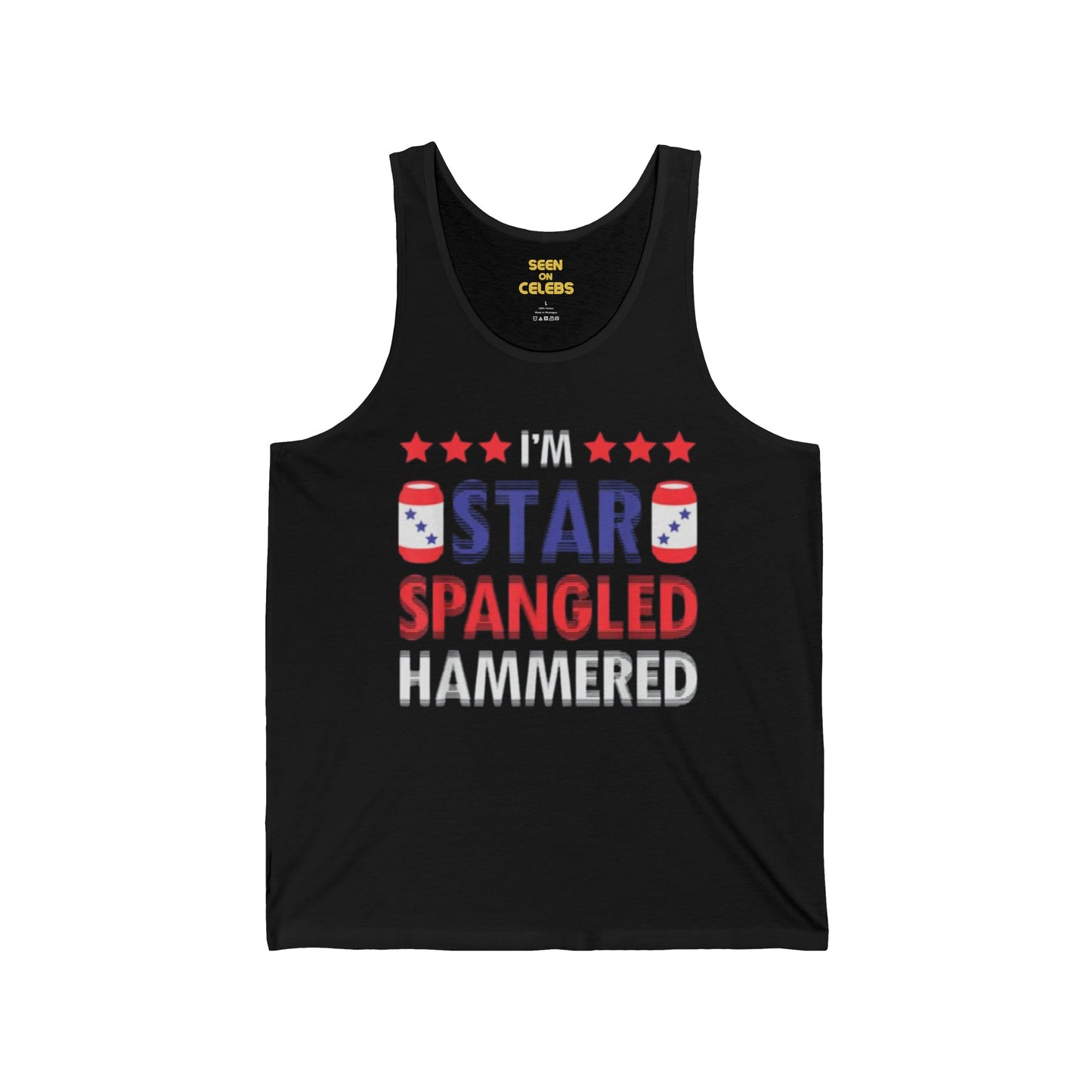 I'M STAR SPANGLED HAMMERED (Intentionally Blurry) Tanktop | Light Cotton | 4th Of July USA Funny Viral Tees | Unisex - 4 COLORS - seen on celebs