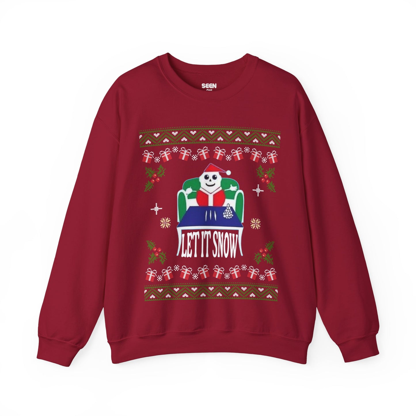 Banned Let It Snow Santa Mart Ugly Christmas Sweatshirt | Funny Viral Sweaters | 4 Colors - seen on celebs