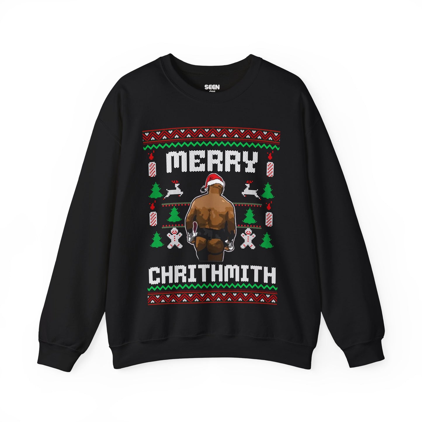 Merry Chrithmith Mike Tyson Ugly Christmas Sweater | Funny Boxing Butt 3 Colors - seen on celebs