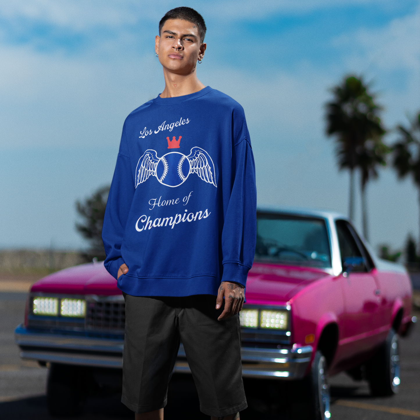 Los Angeles Baseball, Home of Champions Crewneck Sweatshirt | World Series 2024 LA Blue LAD - seen on celebs