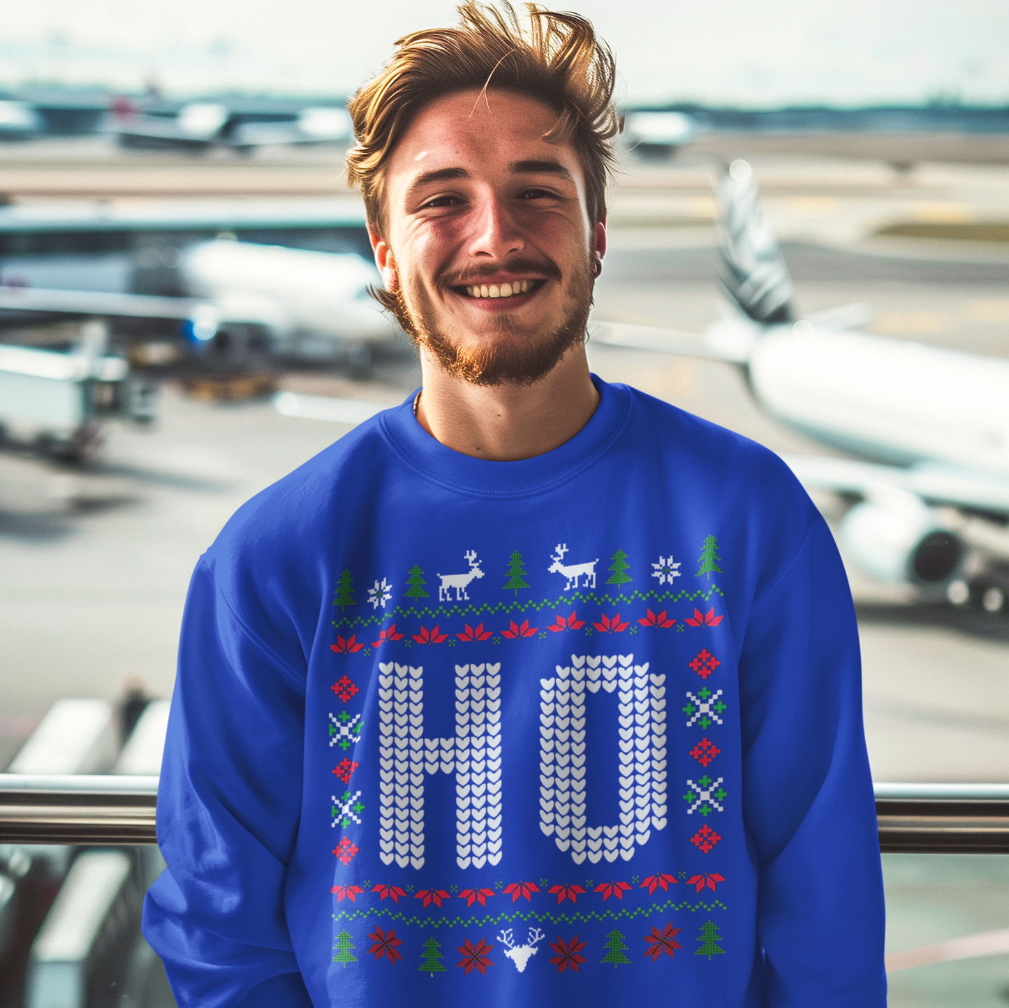 Ho Ugly Christmas Sweater | Comfy Couples Matching Crewneck Sweatshirt | Funny Xmas Santa Related | 4 Colors - seen on celebs