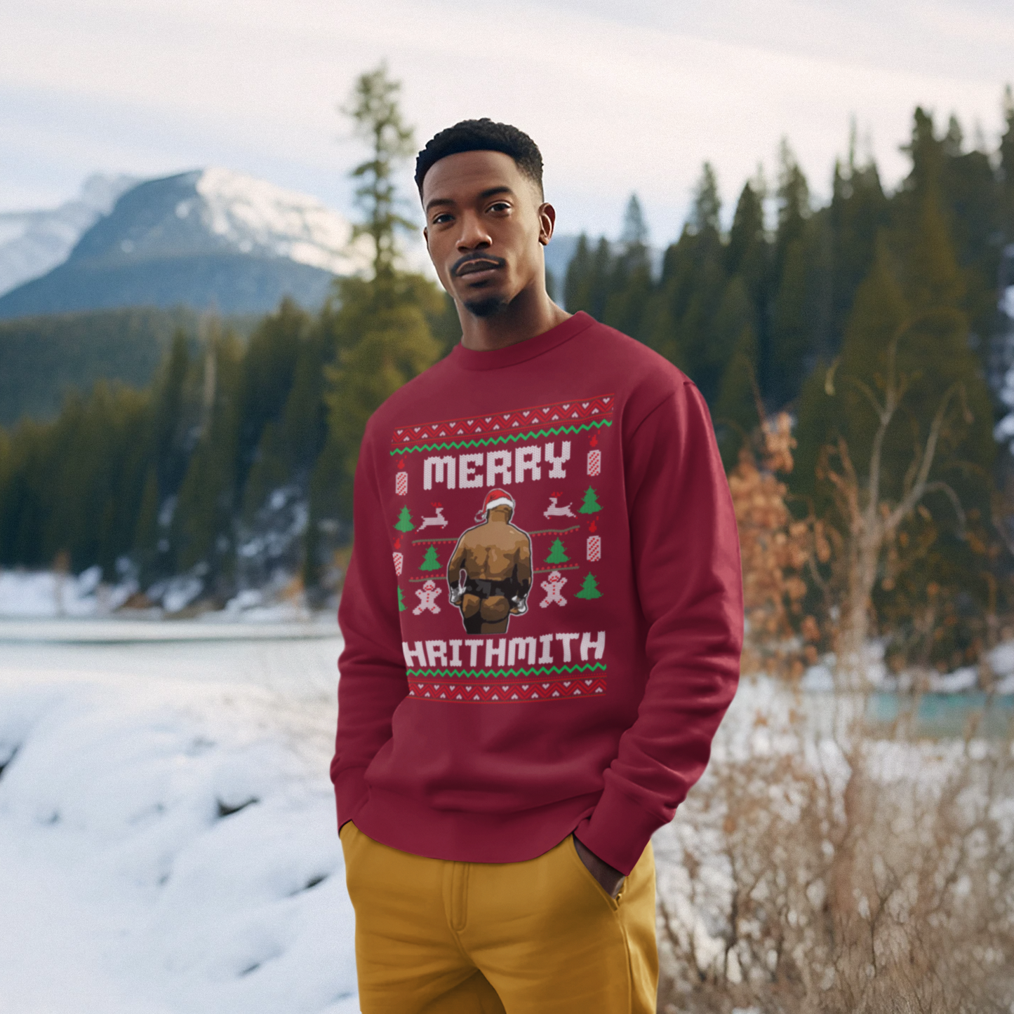 Merry Chrithmith Mike Tyson Ugly Christmas Sweater | Funny Boxing Butt 3 Colors - seen on celebs