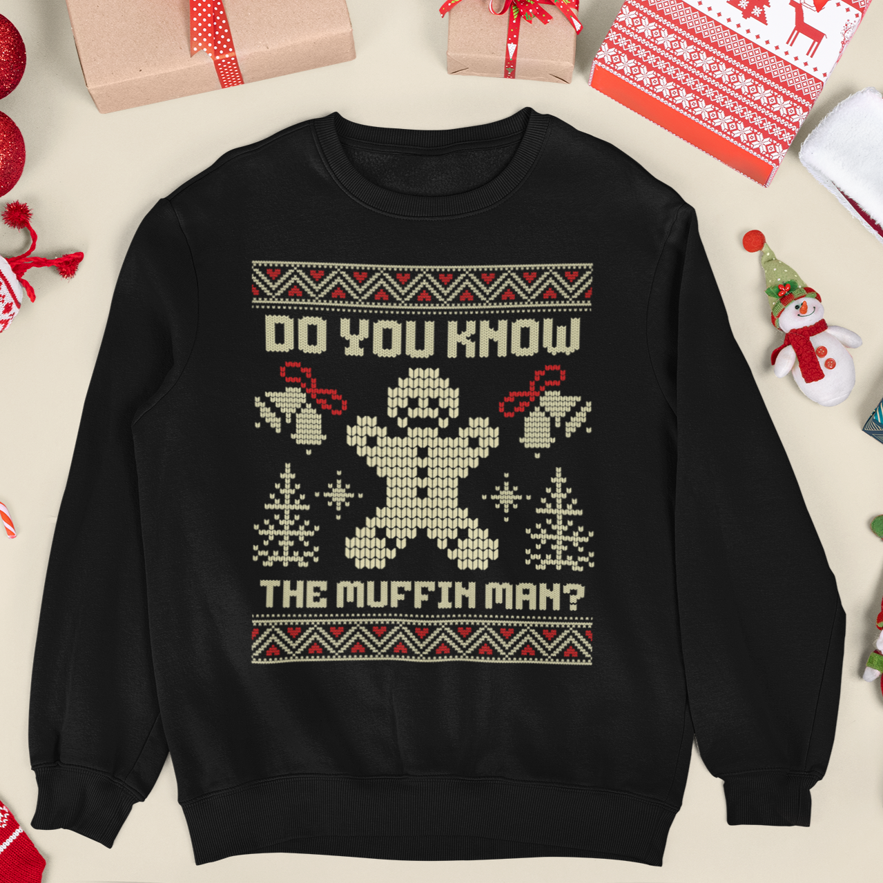 As Seen in Shrek Do You Know The Muffin Man Ugly Christmas Sweatshirt | Gingerbread Man | 3 Colors - seen on celebs