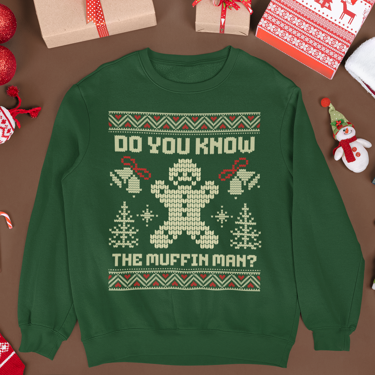 As Seen in Shrek Do You Know The Muffin Man Ugly Christmas Sweatshirt | Gingerbread Man | 3 Colors - seen on celebs