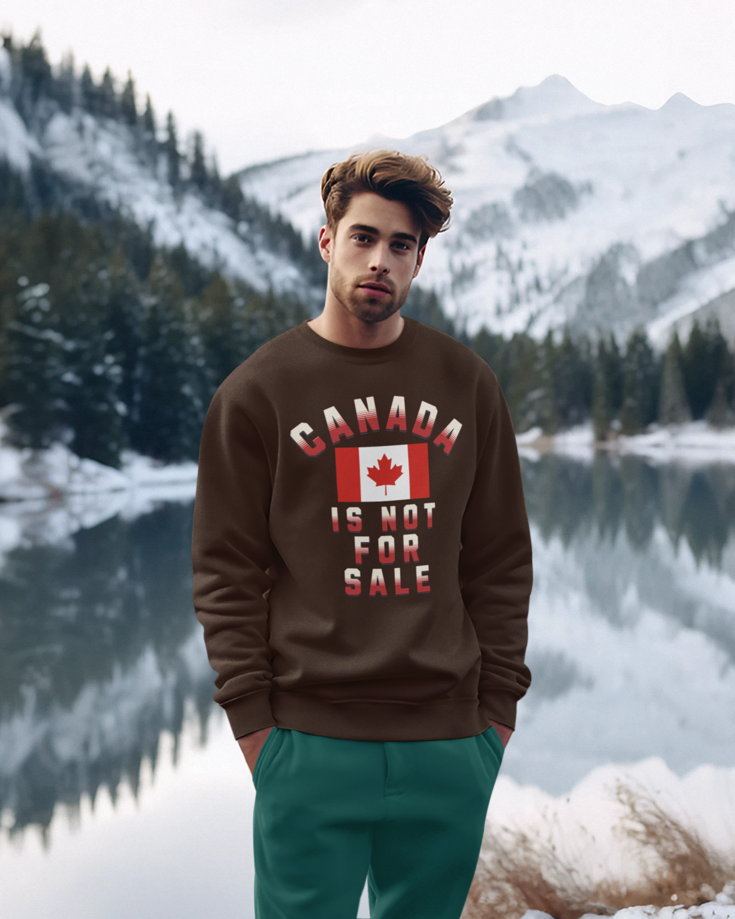Canada Is Not For Sale Fleece-Lined Crewneck Sweatshirt | Canadian Pride O'Canada Love Viral | 3 Colors
