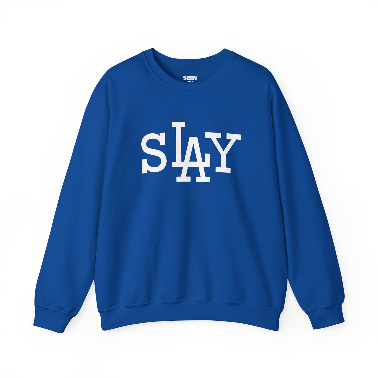 Slay Los Angeles Baseball Champions Comfy Crewneck Sweatshirt | World Series Dodger Edition 2024 LA Blue | 4 Colors - seen on celebs