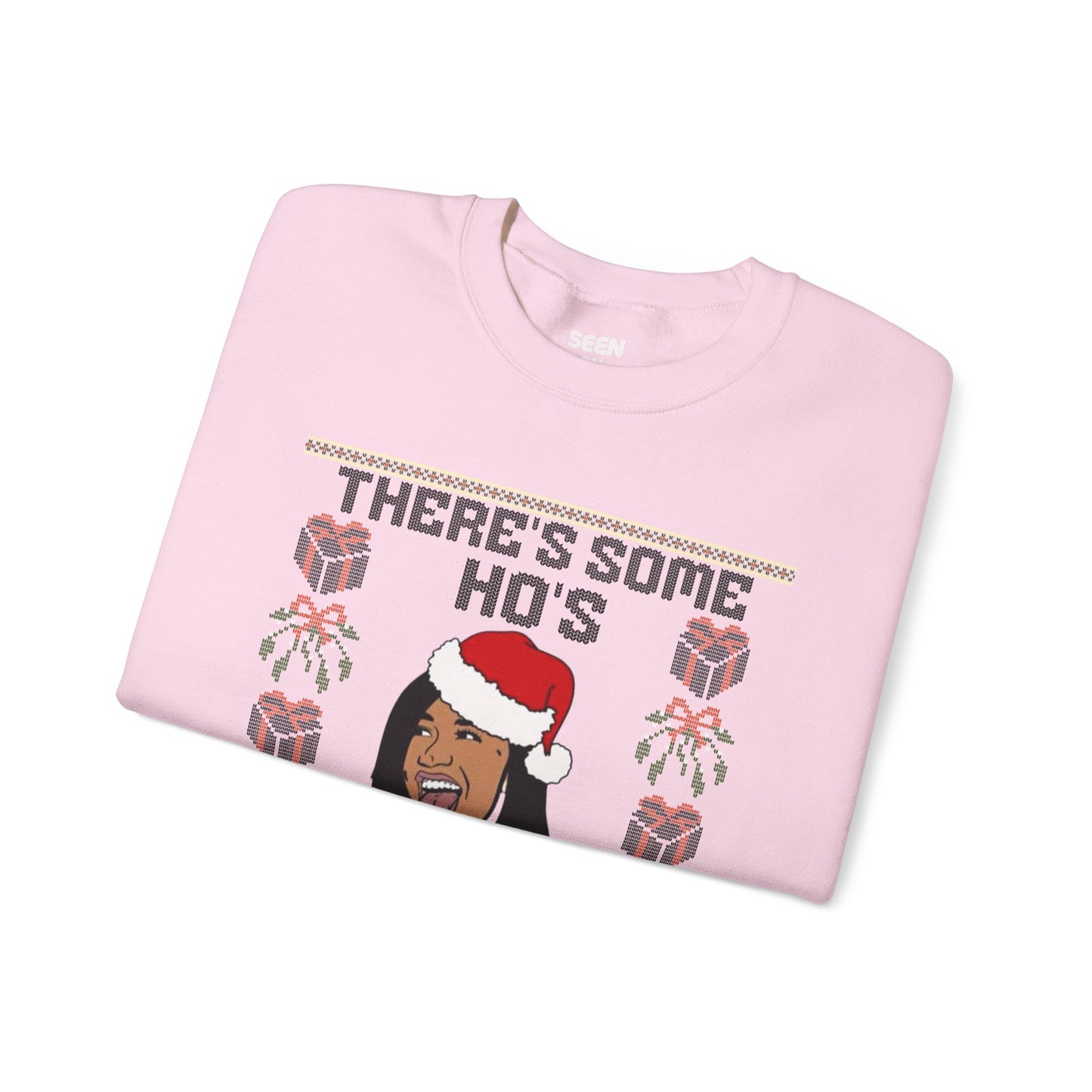 There's Some Ho's In This House Cardi Hip Hop Ugly Christmas Sweatshirt | Funny | 3 Colors - seen on celebs