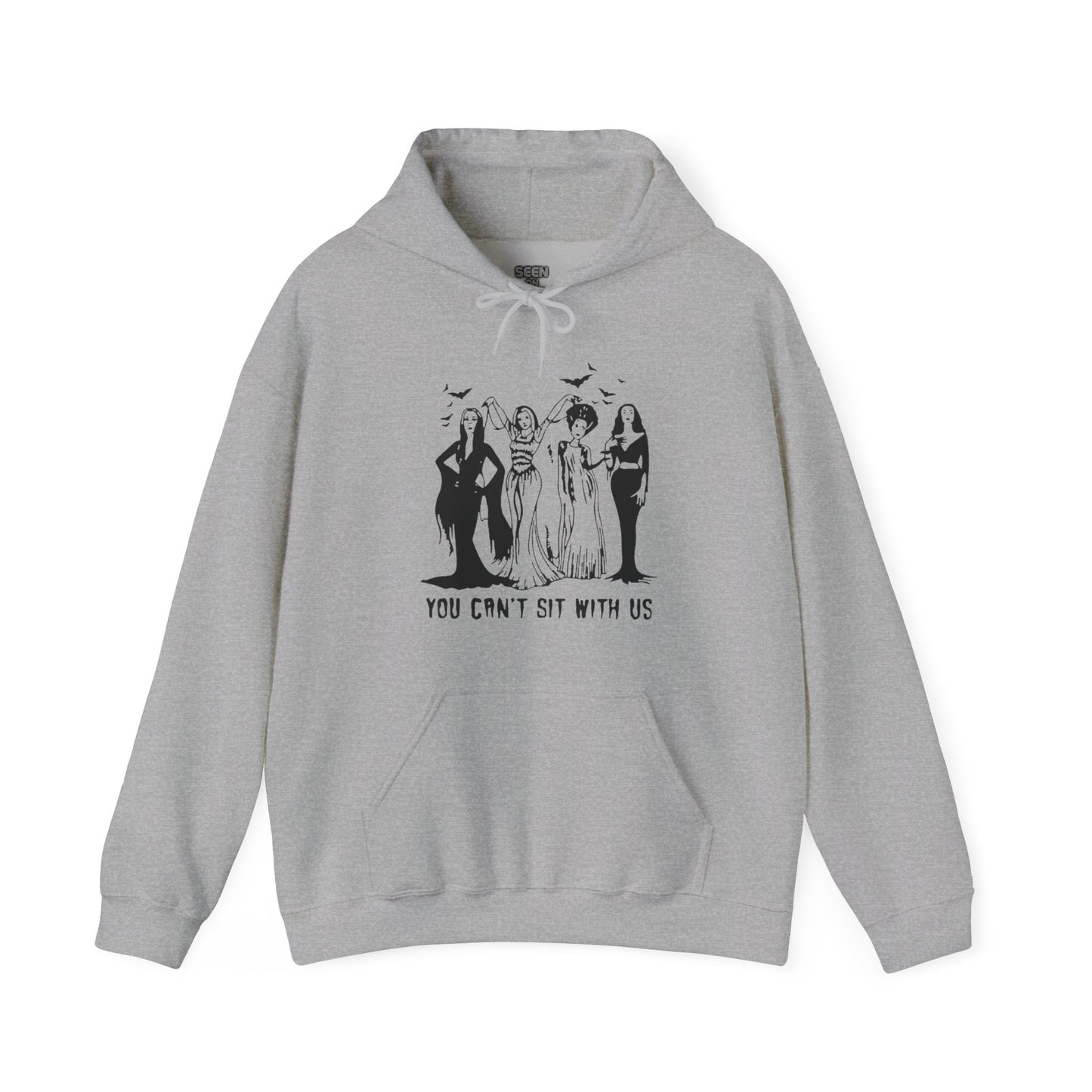 You Can't Sit With Us Witch Lady Friends Sanderson Sisters Hoodie | Halloween Related, Boo Scary Vibes | 4 Colors - Unisex - seen on celebs