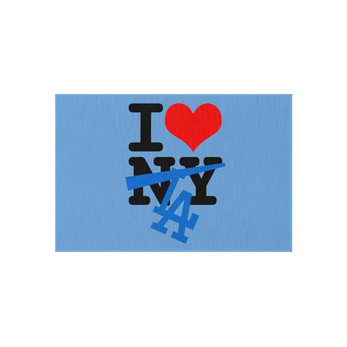 I Love Los Angeles NOT New York Crossout Non-Slip Door Mat | Dodger, LA Champions Viral Funny Welcome Design - seen on celebs