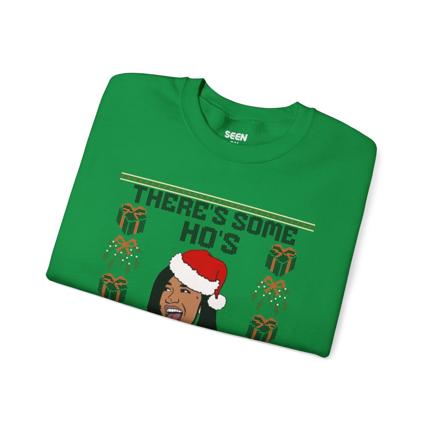 There's Some Ho's In This House Cardi Hip Hop Ugly Christmas Sweatshirt | Funny | 3 Colors - seen on celebs