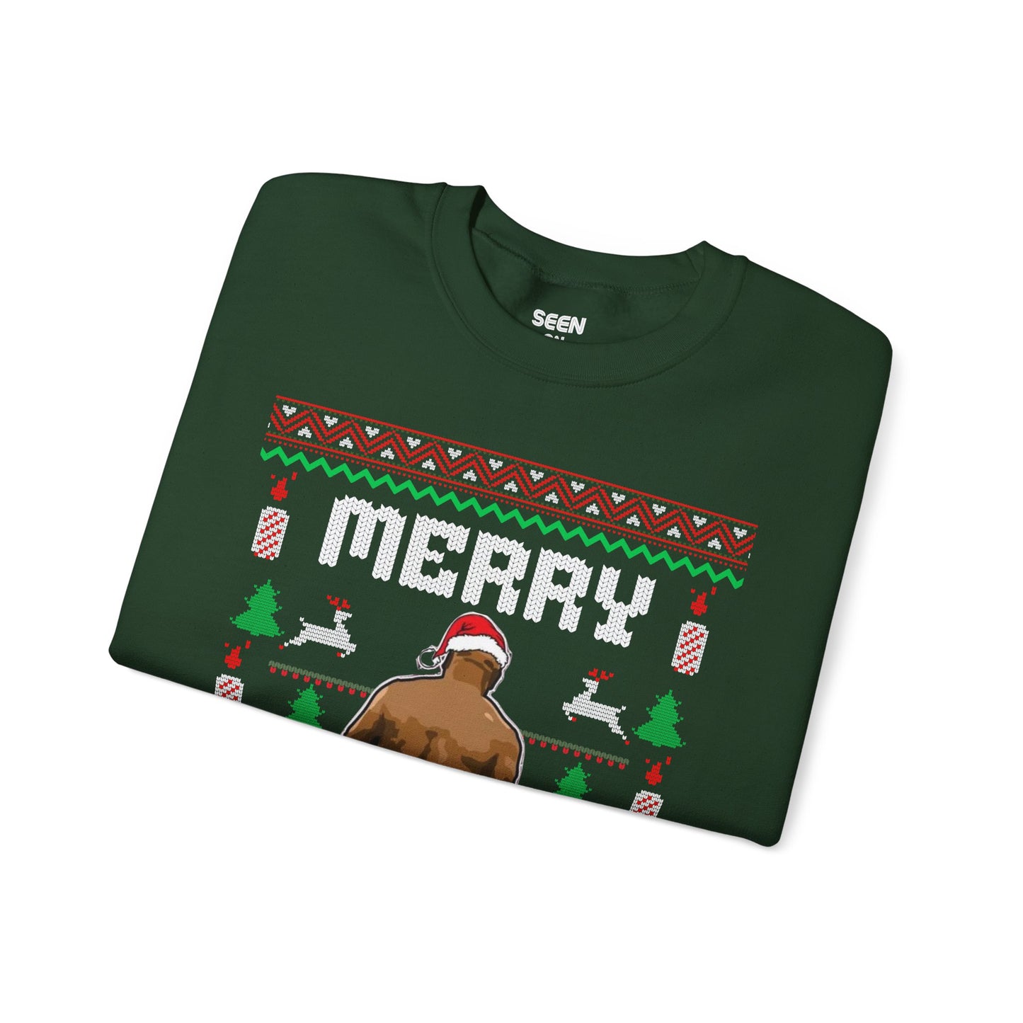 Merry Chrithmith Mike Tyson Ugly Christmas Sweater | Funny Boxing Butt 3 Colors - seen on celebs