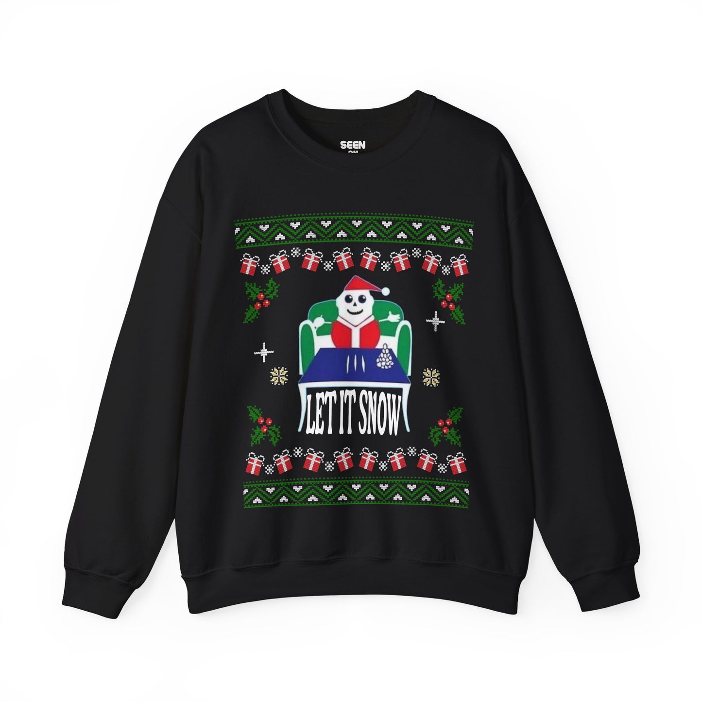 Banned Let It Snow Santa Mart Ugly Christmas Sweatshirt | Funny Viral Sweaters | 4 Colors - seen on celebs