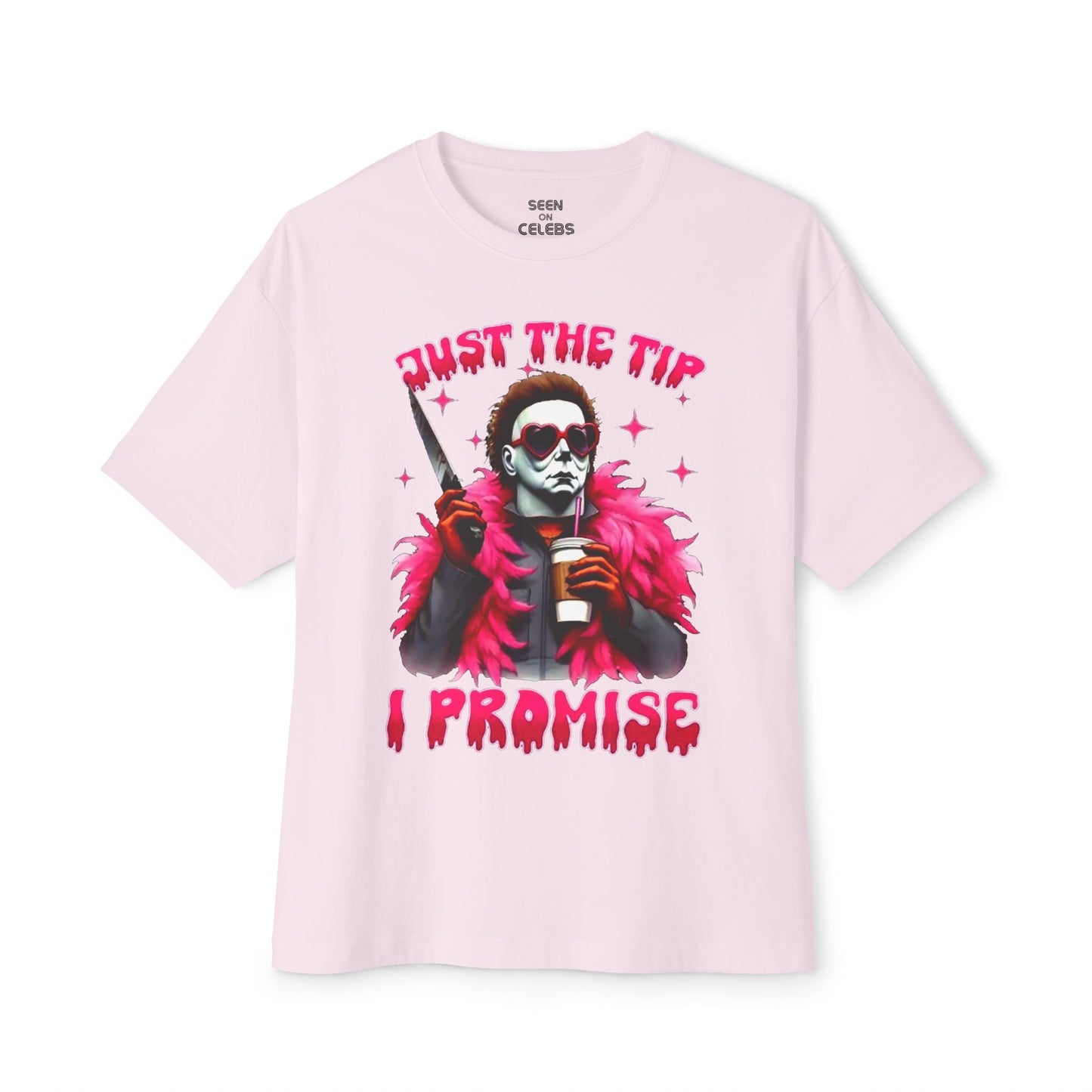 Michael "Just The Tip I Promise" Myers T-shirt | Halloween Related, Boo Scary Spooky Horror Costume Vibes | 4 Colors - Unisex - seen on celebs