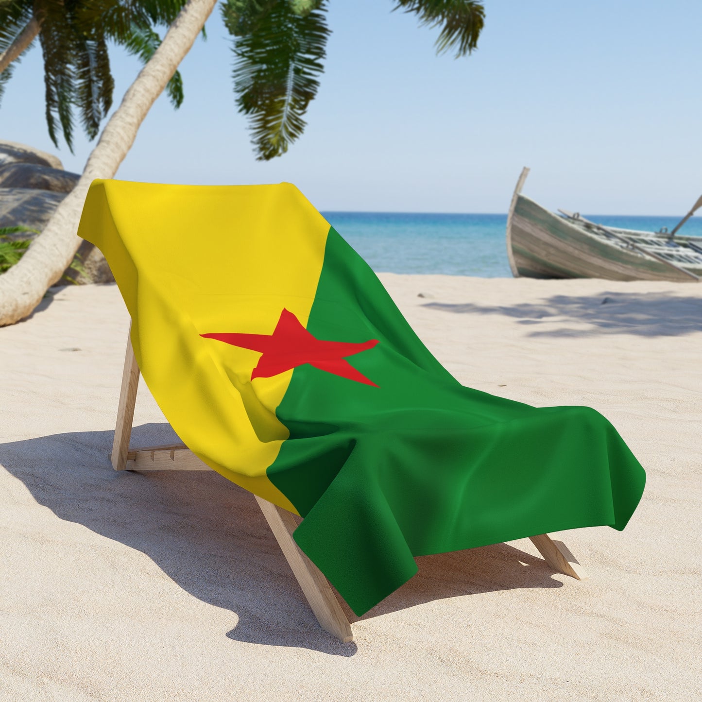 French Guiana Flag Beach Towel | Quality & Long Lasting - 2 Sizes | French Guianan Pride - seen on celebs