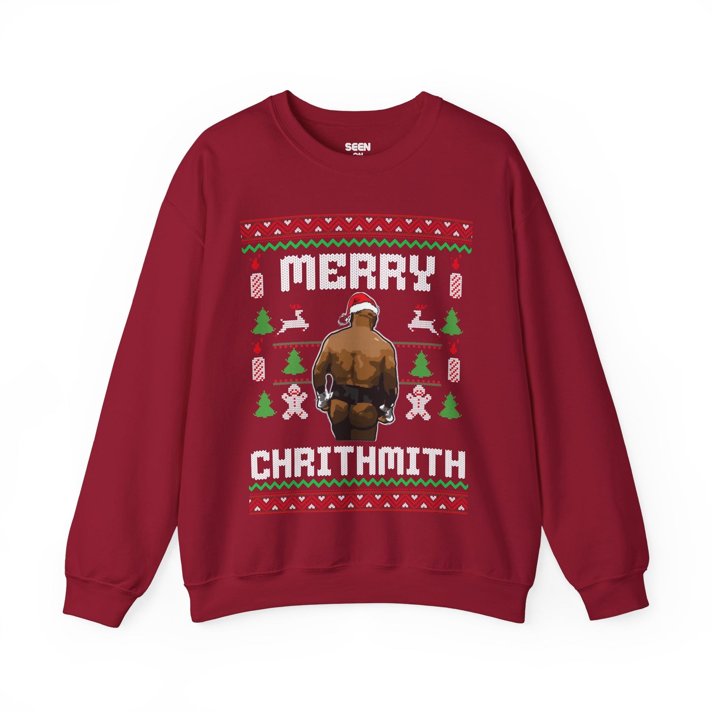 Merry Chrithmith Mike Tyson Ugly Christmas Sweater | Funny Boxing Butt 3 Colors - seen on celebs