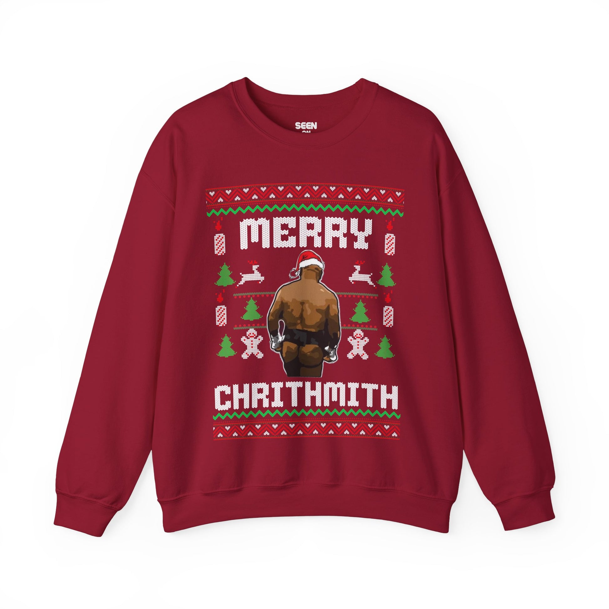 Merry Chrithmith Mike Tyson Ugly Christmas Sweater | Funny Boxing Butt 3 Colors - seen on celebs