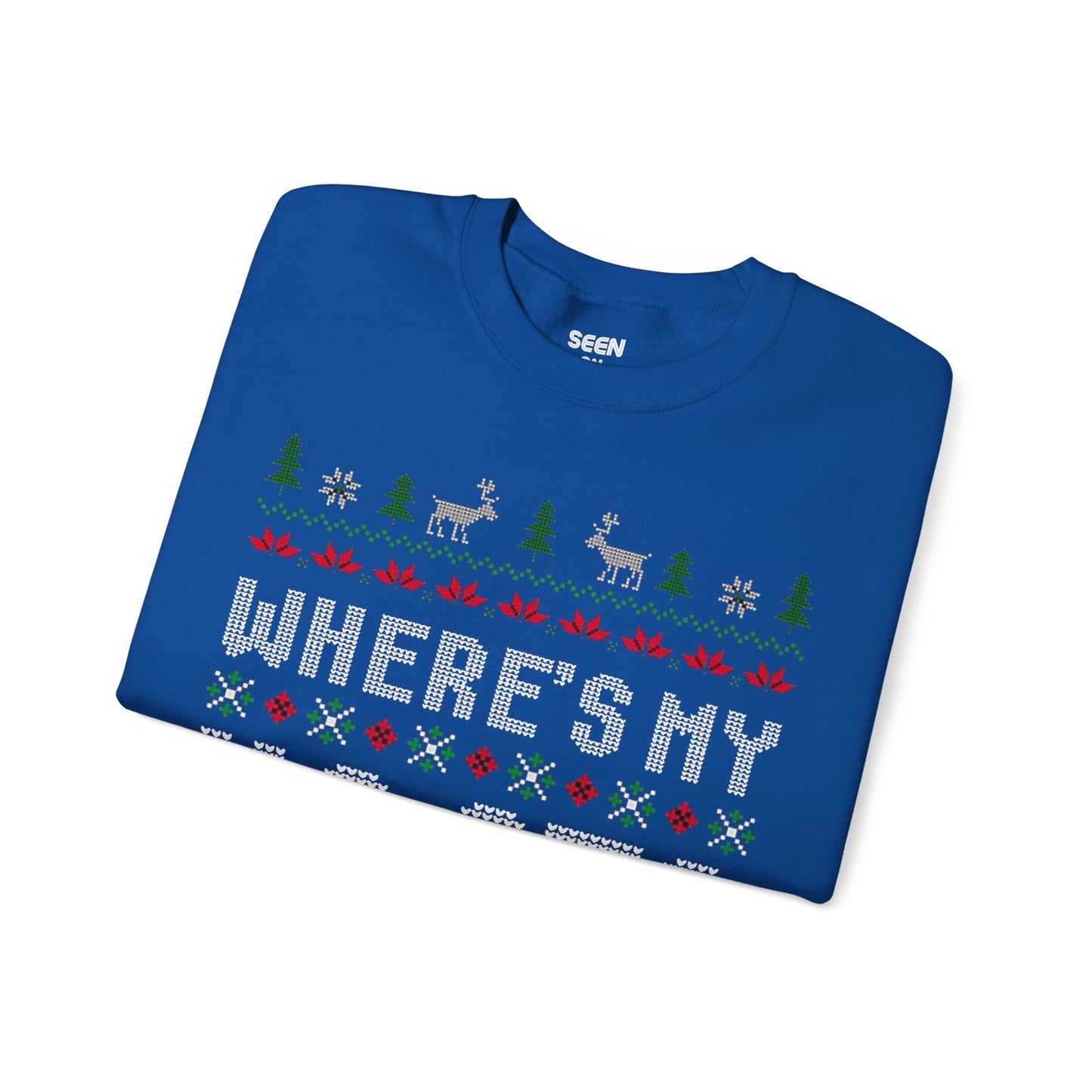 Where's My Ho At? Ugly Christmas Sweater | Comfy Couples Matching Crewneck Sweatshirt | Funny Xmas Related | 4 Colors - seen on celebs