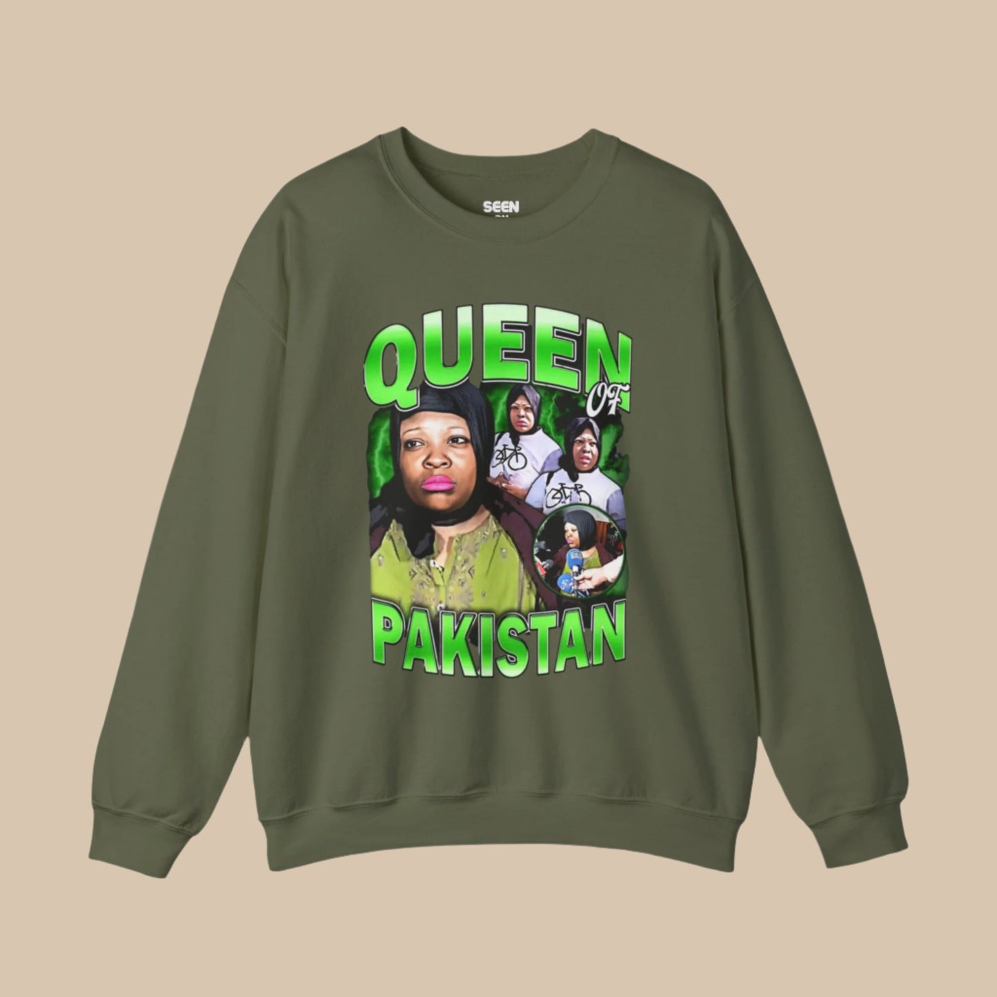 Queen of Pakistan New York Woman Crewneck Sweater | Onijah Viral Hip Hop Rap Tees | 3 Colors - seen on celebs