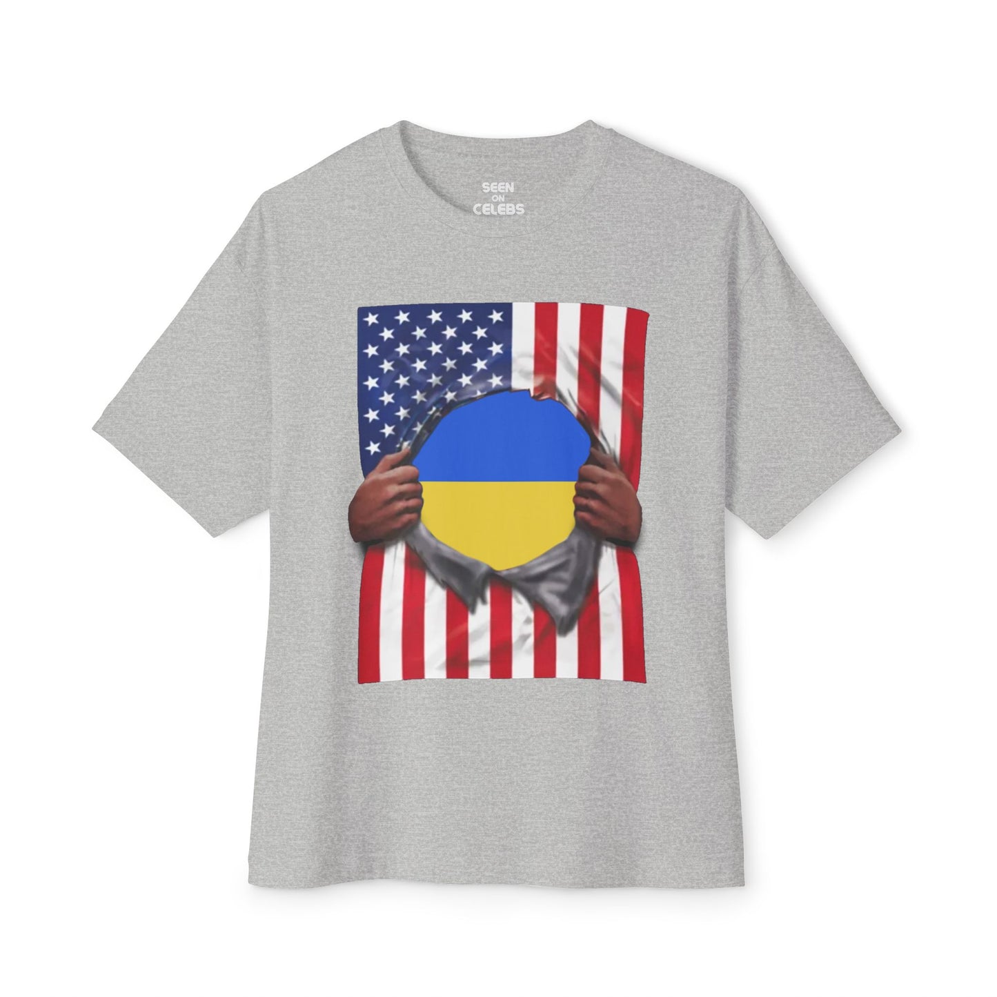 Ukraine Flag + USA Flag Pride T-shirt | Ukrainian + American Flag Rip 4th Of July | Viral Tees | Unisex - 3 Colors - seen on celebs