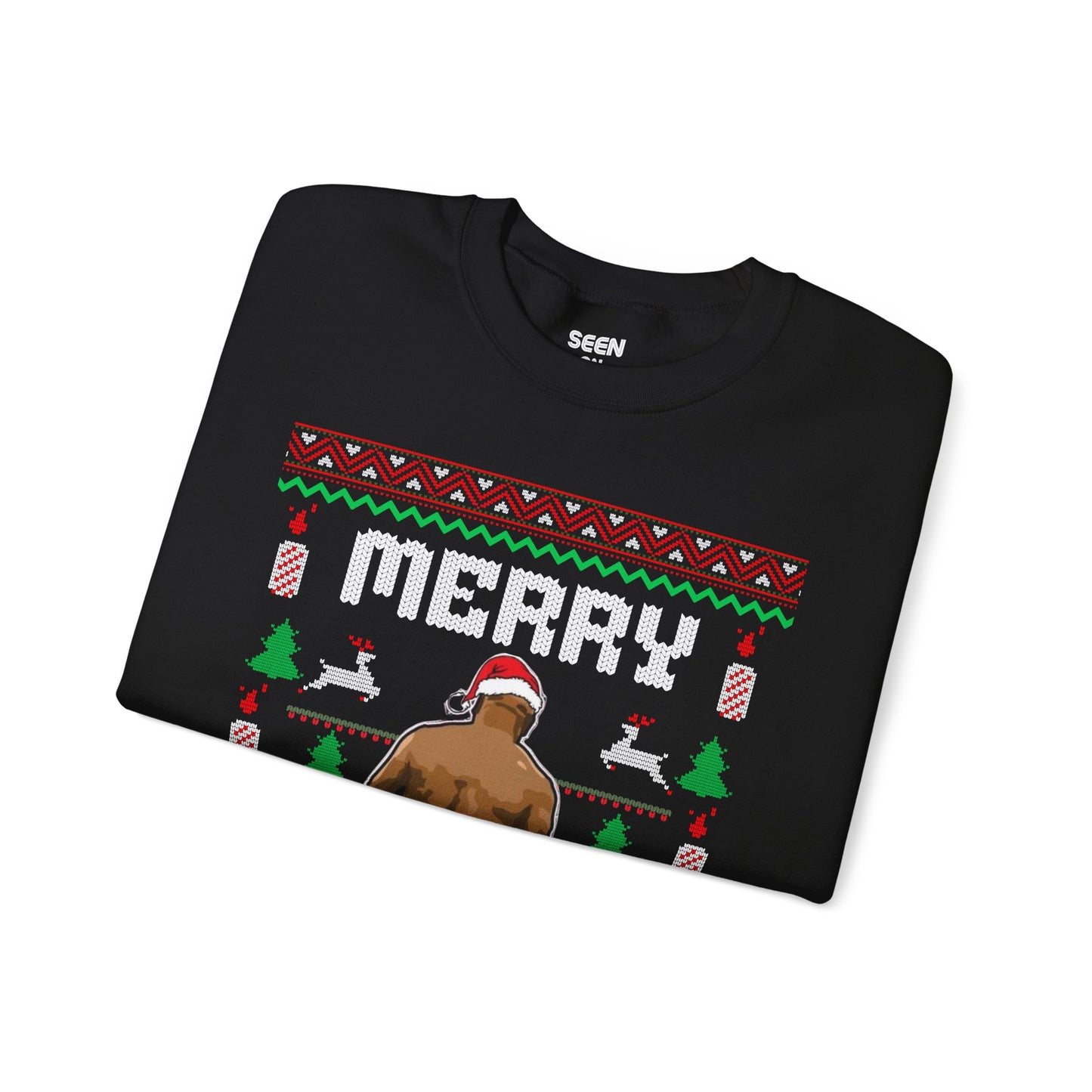 Merry Chrithmith Mike Tyson Ugly Christmas Sweater | Funny Boxing Butt 3 Colors - seen on celebs