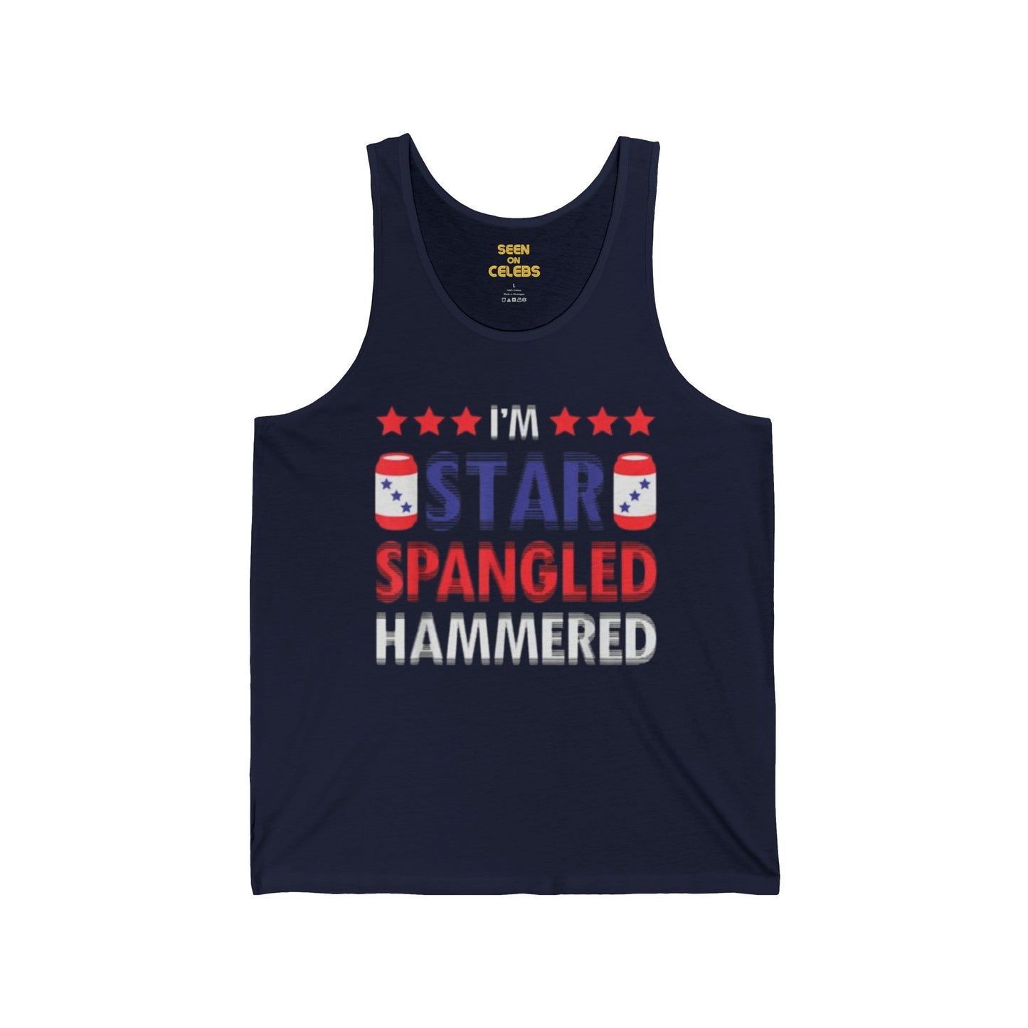 I'M STAR SPANGLED HAMMERED (Intentionally Blurry) Tanktop | Light Cotton | 4th Of July USA Funny Viral Tees | Unisex - 4 COLORS - seen on celebs