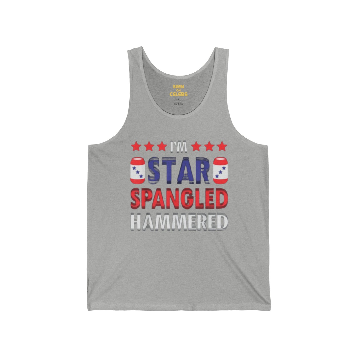 I'M STAR SPANGLED HAMMERED (Intentionally Blurry) Tanktop | Light Cotton | 4th Of July USA Funny Viral Tees | Unisex - 4 COLORS - seen on celebs