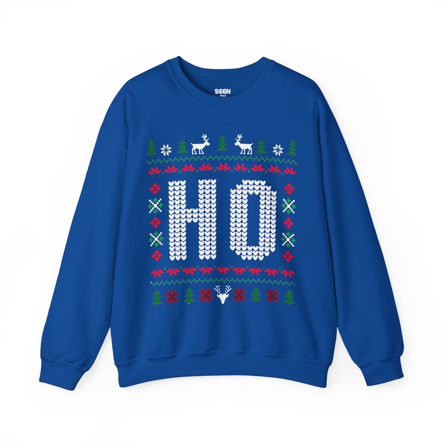 Ho Ugly Christmas Sweater | Comfy Couples Matching Crewneck Sweatshirt | Funny Xmas Santa Related | 4 Colors - seen on celebs