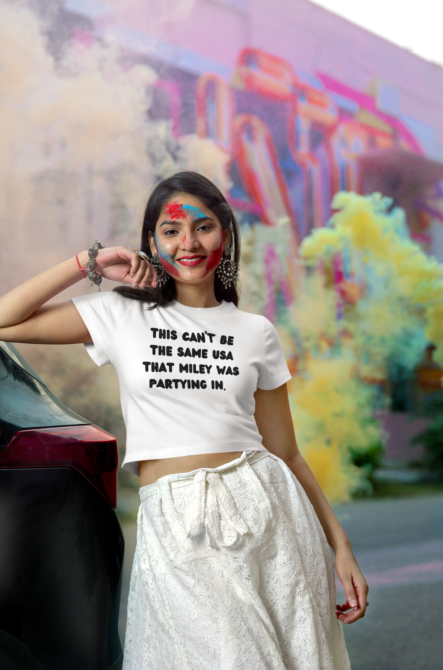 This Can't Be The Same USA That Miley Was Partying In Crop Top Tee | 4th of July Independence Day Funny Viral Tee | 3 Colors - Women's Cut - seen on celebs