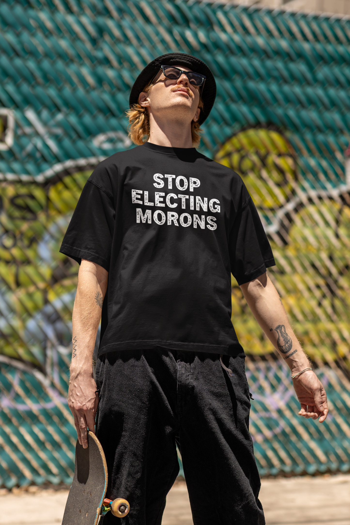 Stop Electing Morons T-Shirt l Funny Decision 2024 Viral Tee | 4 Colors - Unisex - seen on celebs