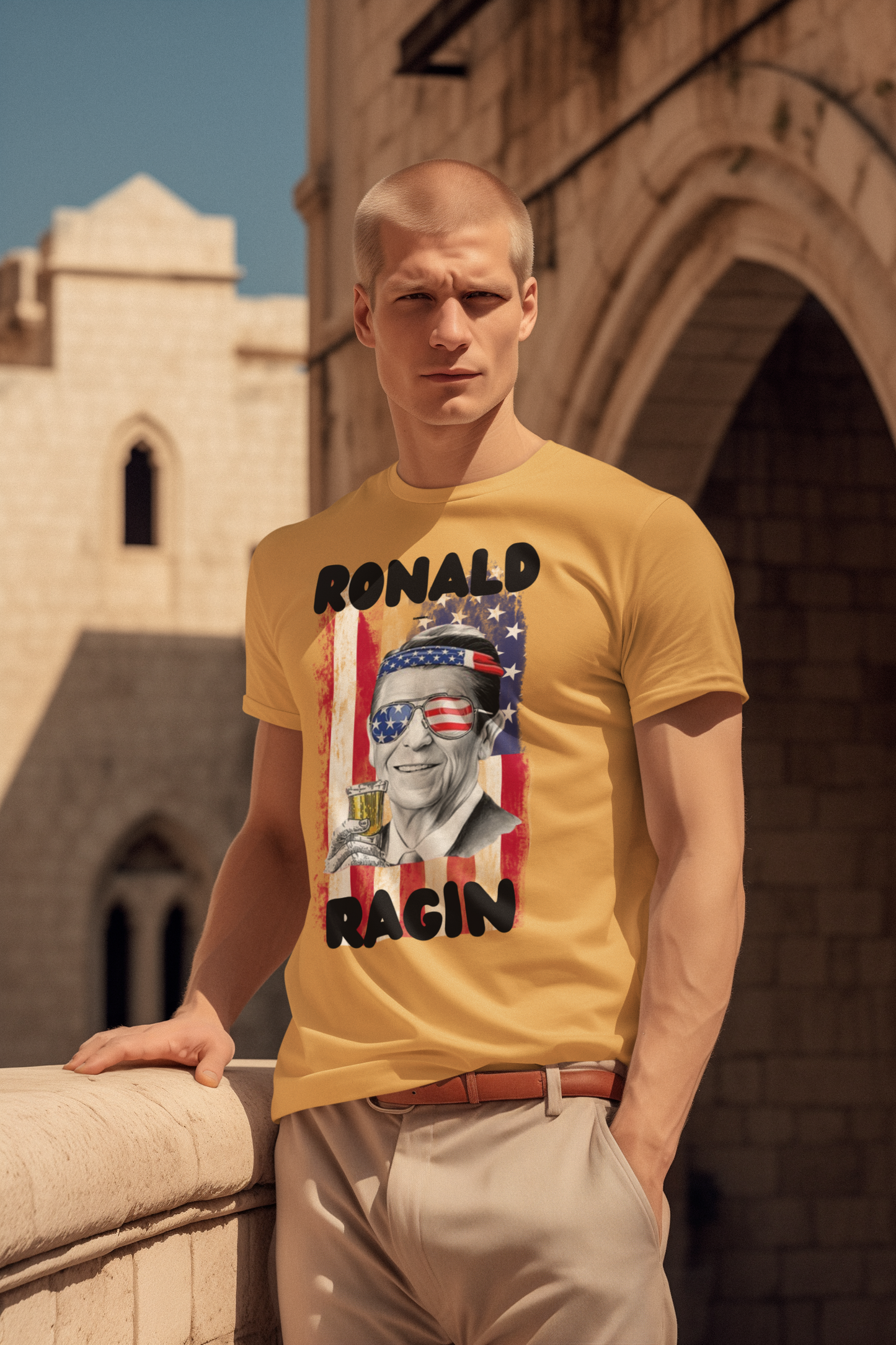 Ronald Ragin Reagan 4th of July T-Shirt l July 4th Independence Day Funny Viral Tee | 3 Colors - Unisex - seen on celebs