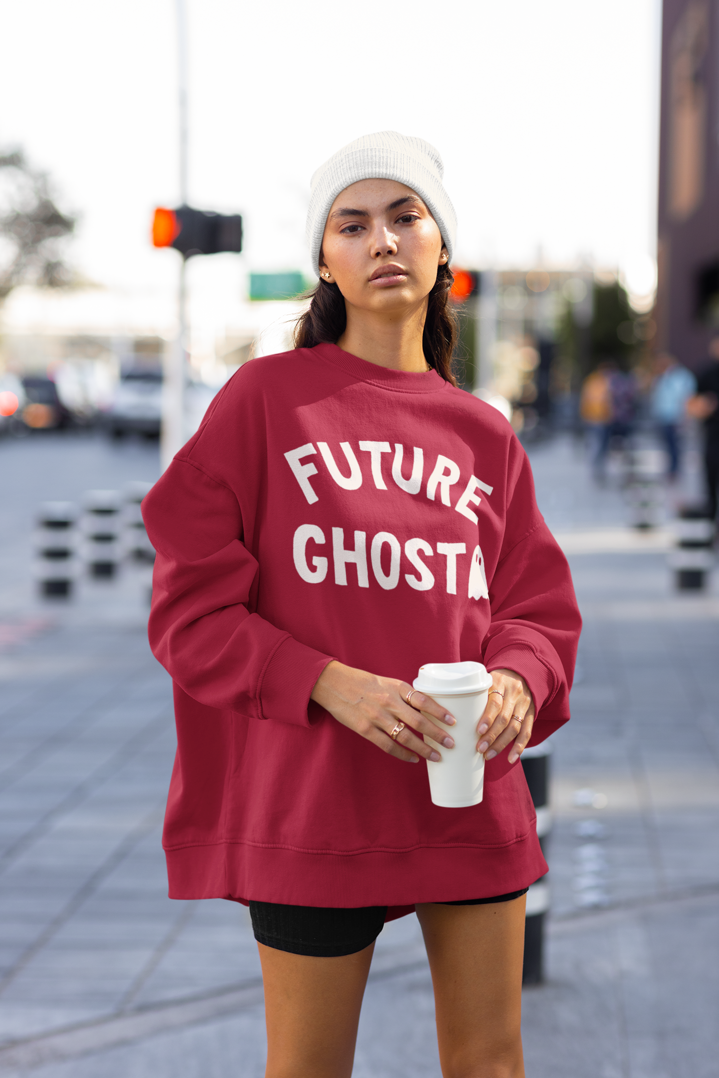 Future Ghost Crewneck Sweater | Halloween Related, Boo Scary Spooky Horror Costume Vibes | 3 Colors - seen on celebs