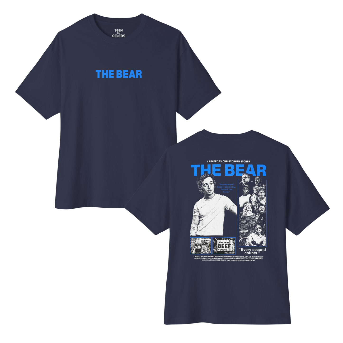 The Bear TV Show | Full Cast Chicago - Every Second Counts T-shirt | TV/Movie 2024 Viral Tee | 4 Colors - Unisex - seen on celebs