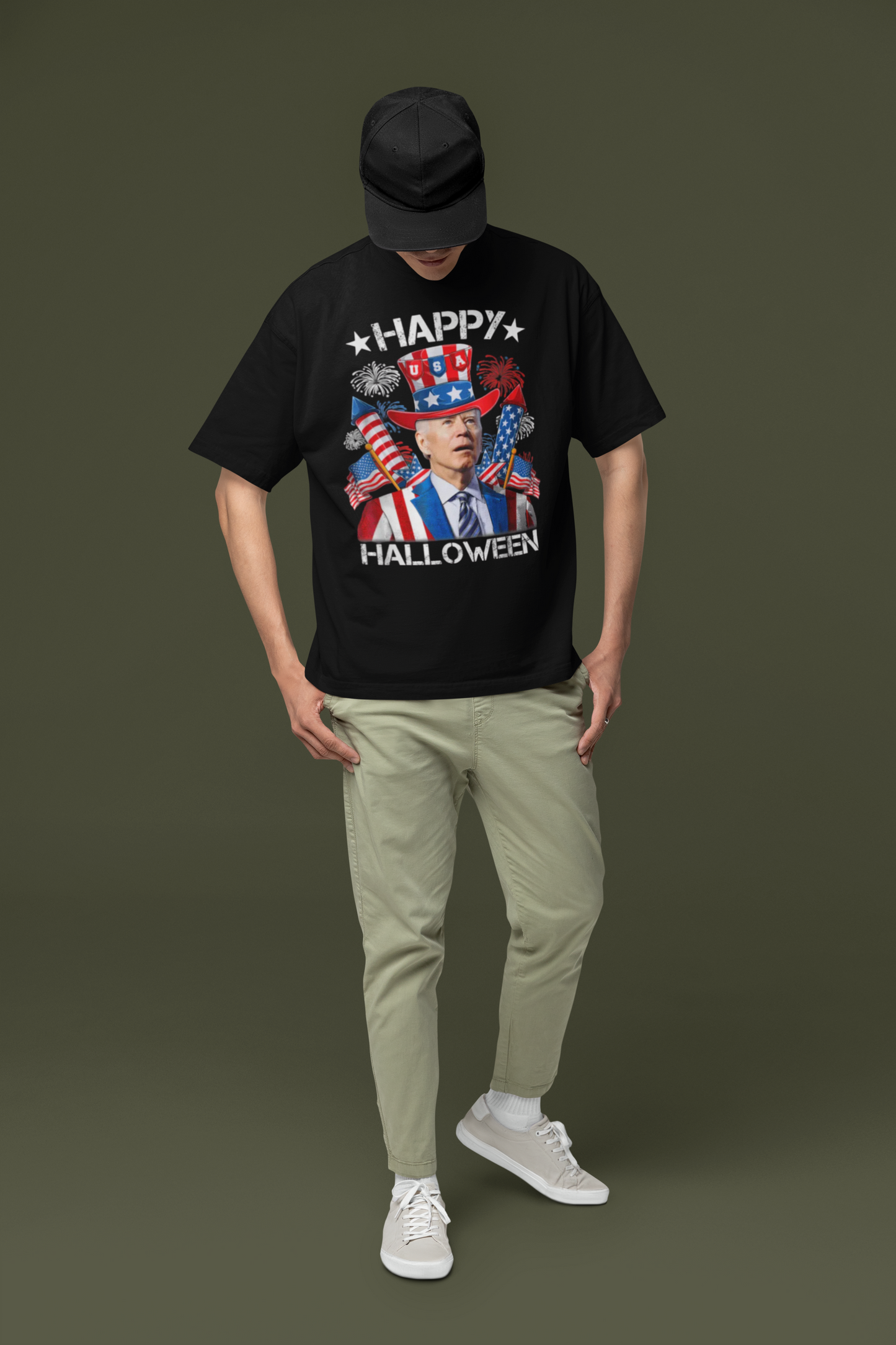 4th Of July - Happy Halloween Joe Biden USA T-Shirt l 4th of July Independence Day Funny Viral Tee | 3 Colors - Unisex - seen on celebs