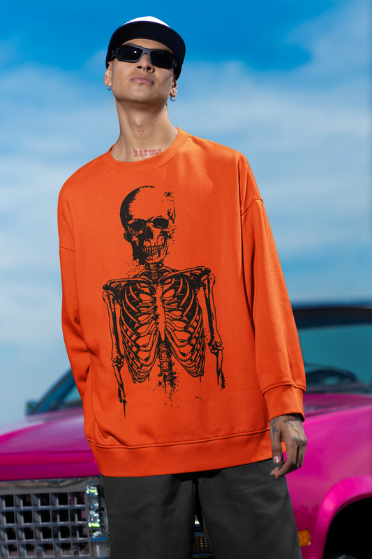 Full Skeleton Body Crewneck Sweater | Halloween Related, Boo Scary Spooky Horror Costume Vibes | 3 Colors - seen on celebs