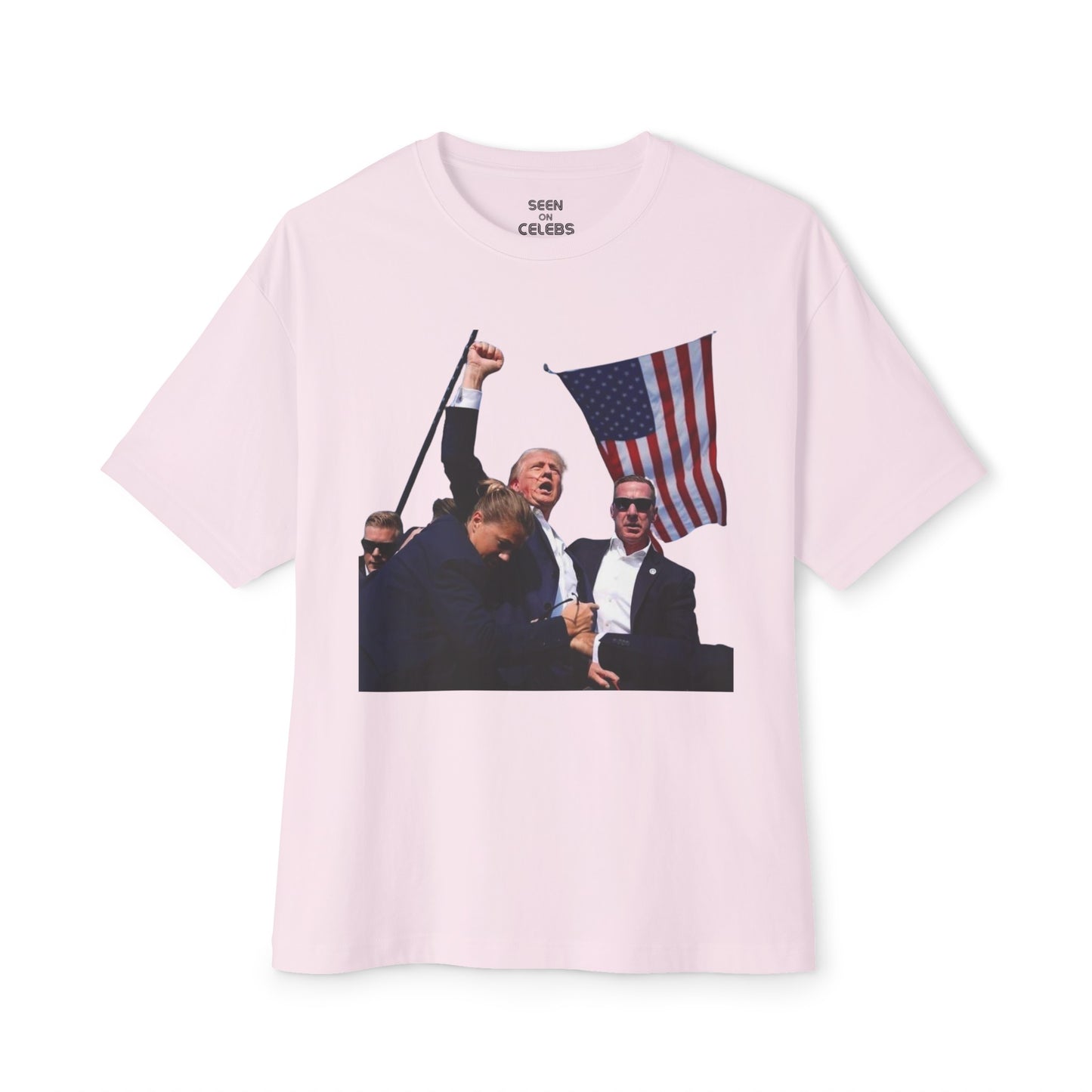 Iconic Picture Trump (W/ Flag & Team - No Writing) T-Shirt l Decision 2024 Viral Tee | 5 Colors - Unisex