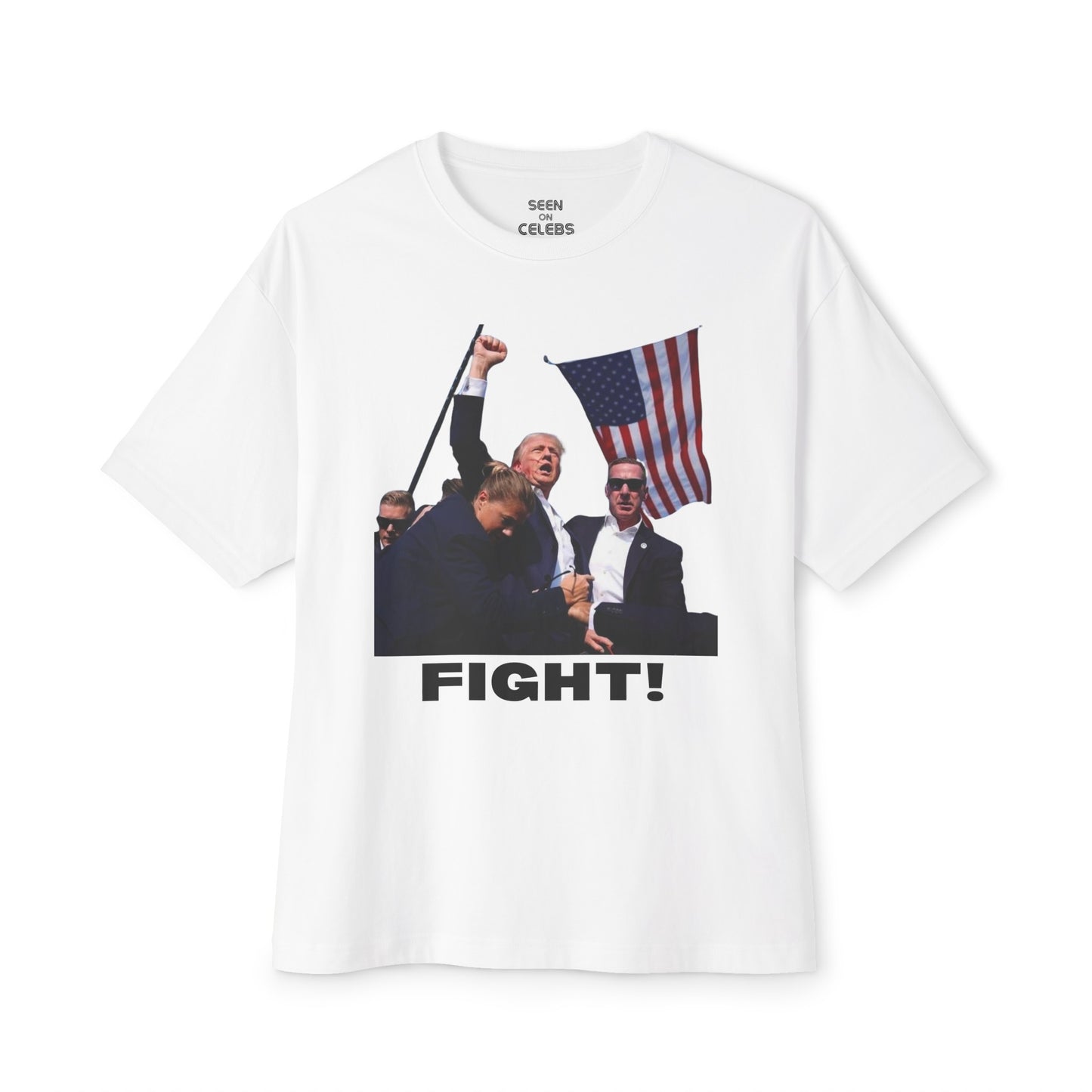 FIGHT! Trump (W/ Flag & Team) T-Shirt l Decision 2024 Viral Tee | 5 Colors - Unisex