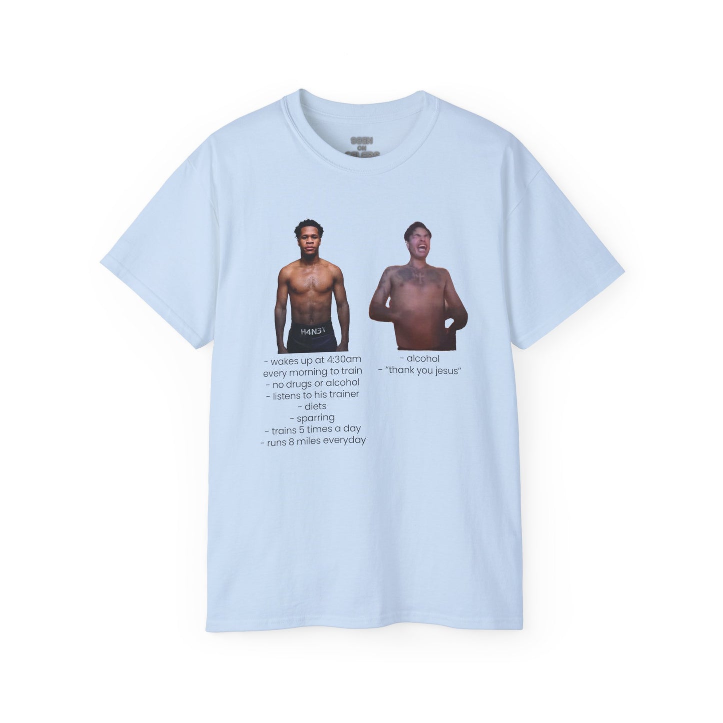 RYAN GARCIA v. DEVIN HANEY MEME BREAKDOWN T-SHIRT | 4 COLORS - seen on celebs