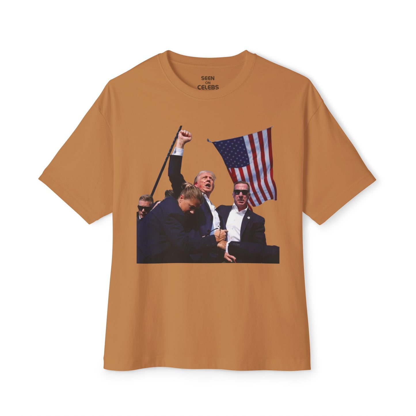 Iconic Picture Trump (W/ Flag & Team - No Writing) T-Shirt l Decision 2024 Viral Tee | 5 Colors - Unisex