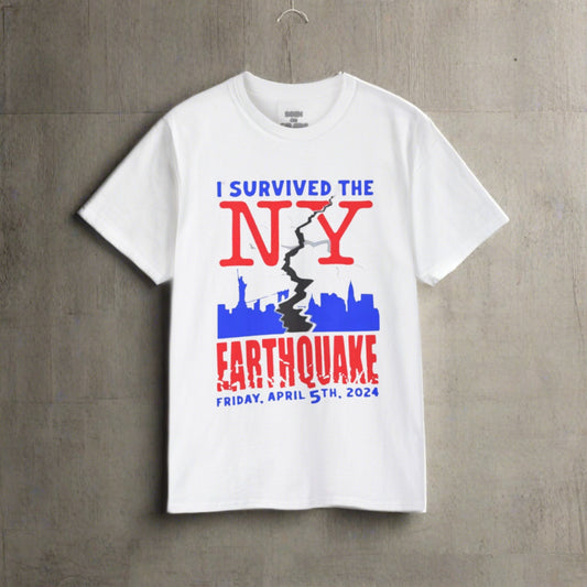 I SURVIVED THE NY EARTHQUAKE 2024 T-shirt | 4 Colors | Heavy Cotton Quality - seen on celebs