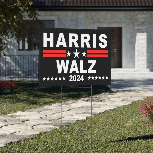 Harris Walz 2024 Yard Sign with H Stand Included | Election Yard Sign Decision 2024 | Easy Installation